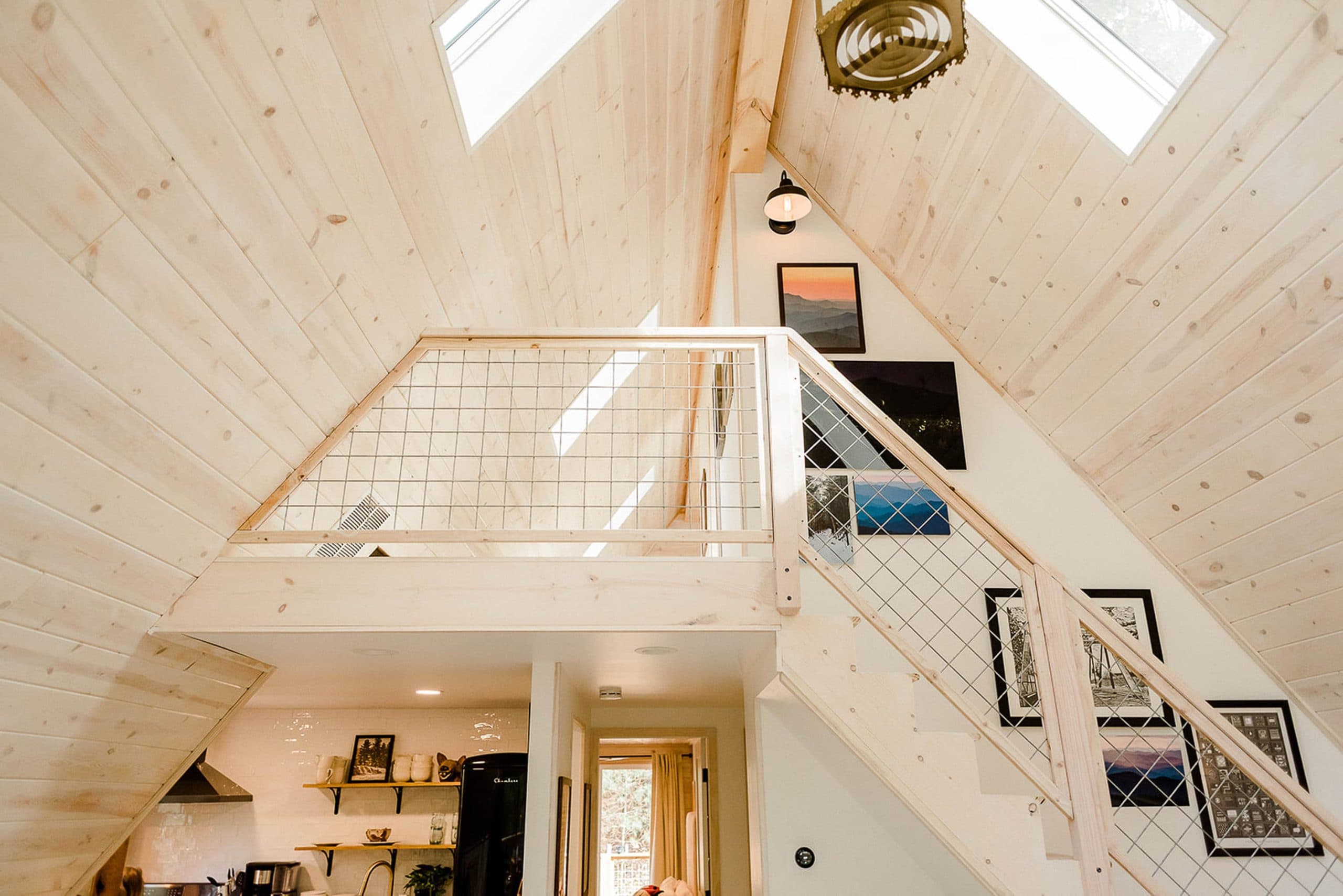 a-frame cabin in the woods