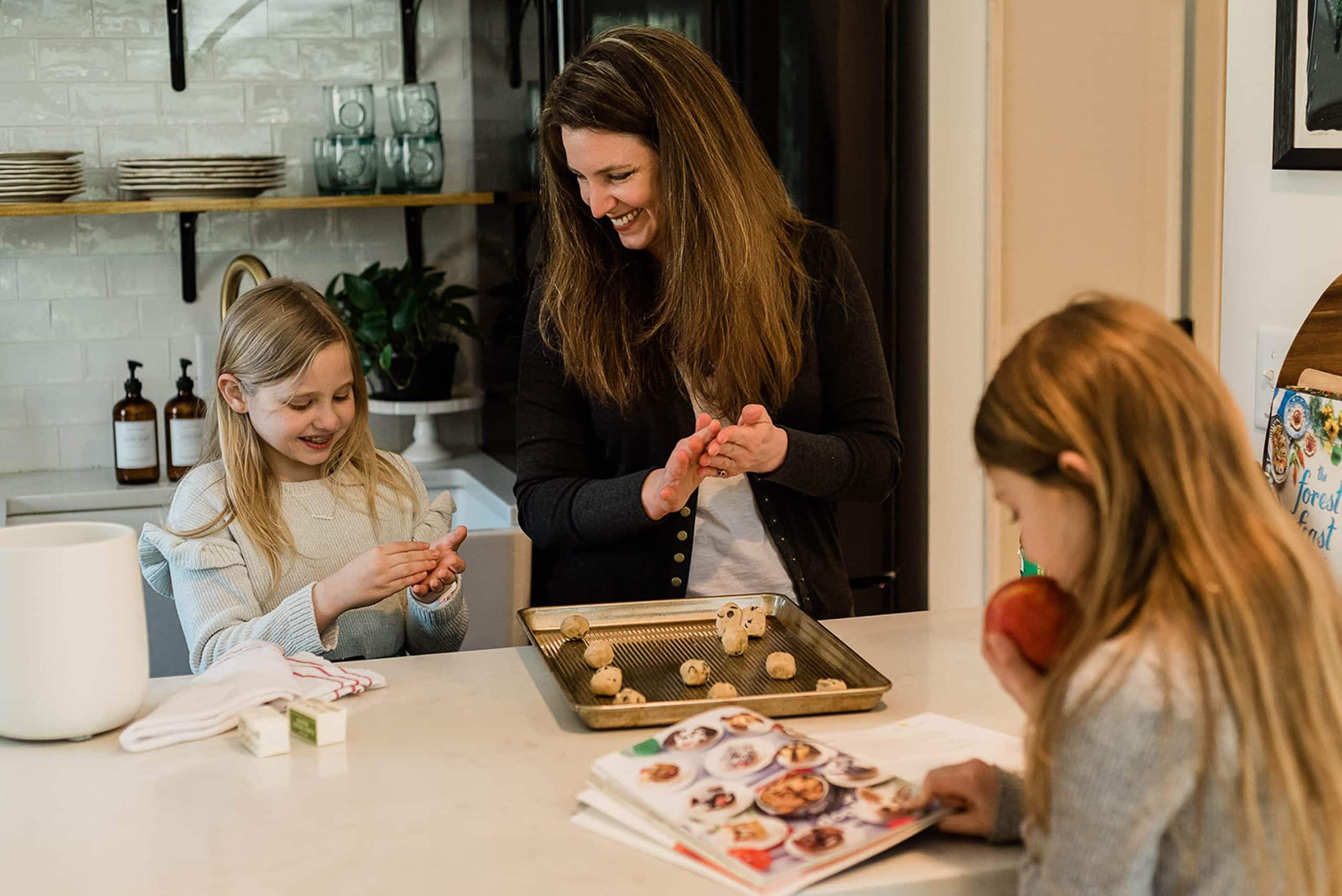 Making cookies in the kitchen