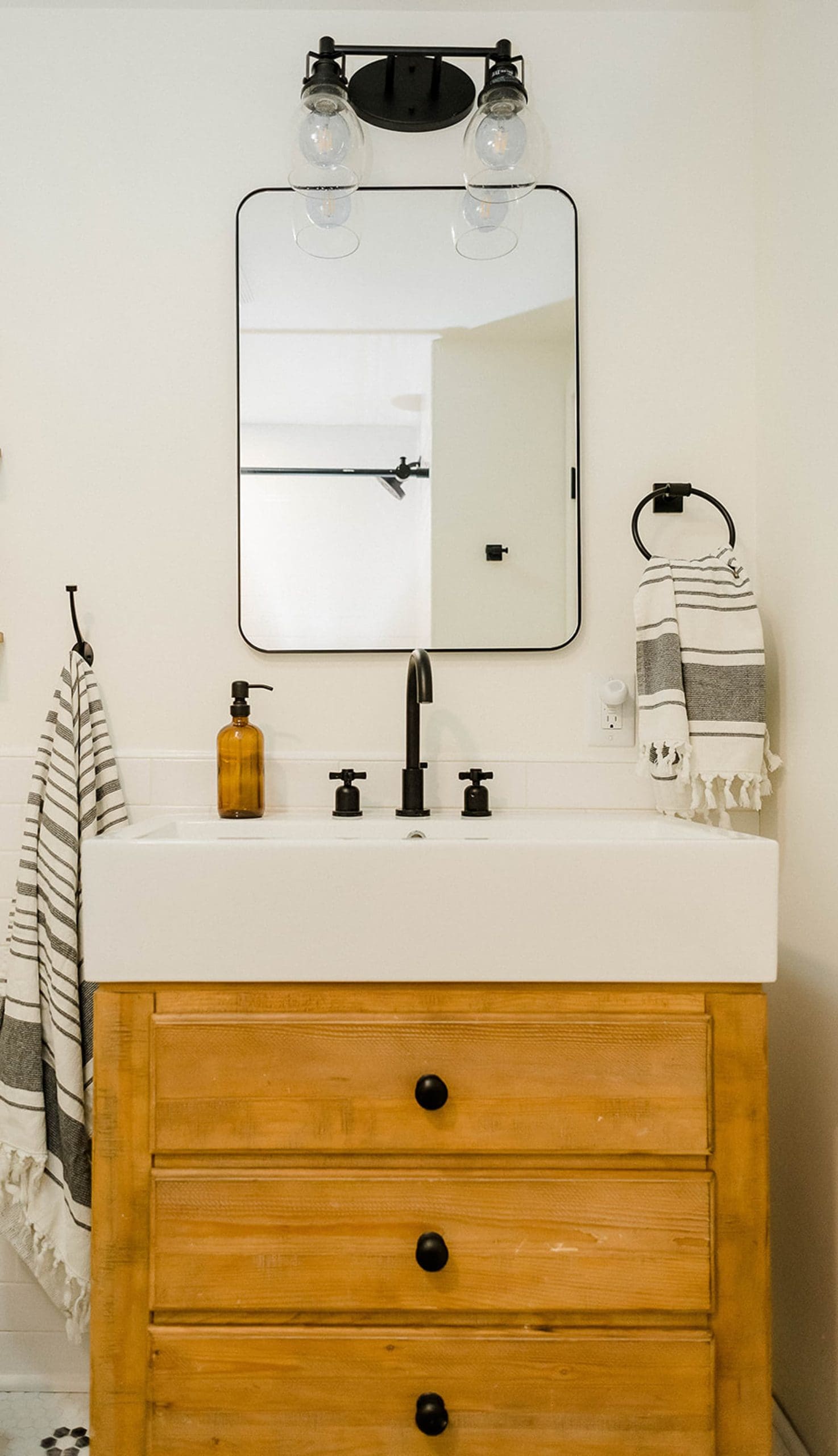 Rustic wood vanity 