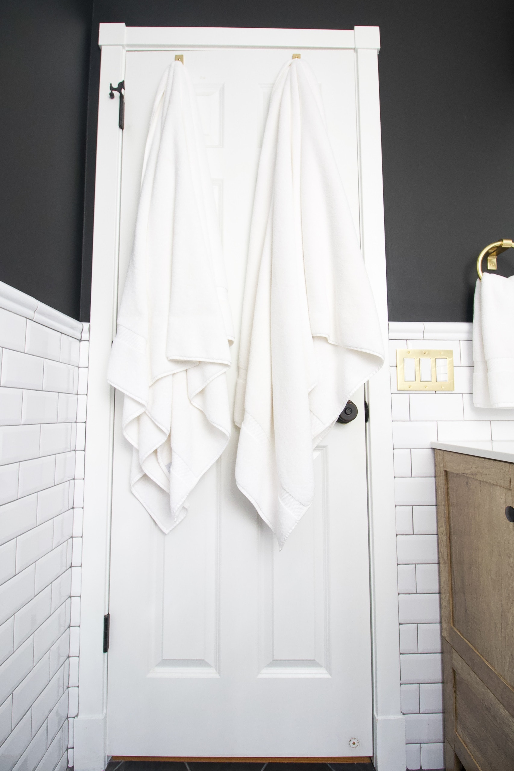 Adding lots of black and white to a bathroom space