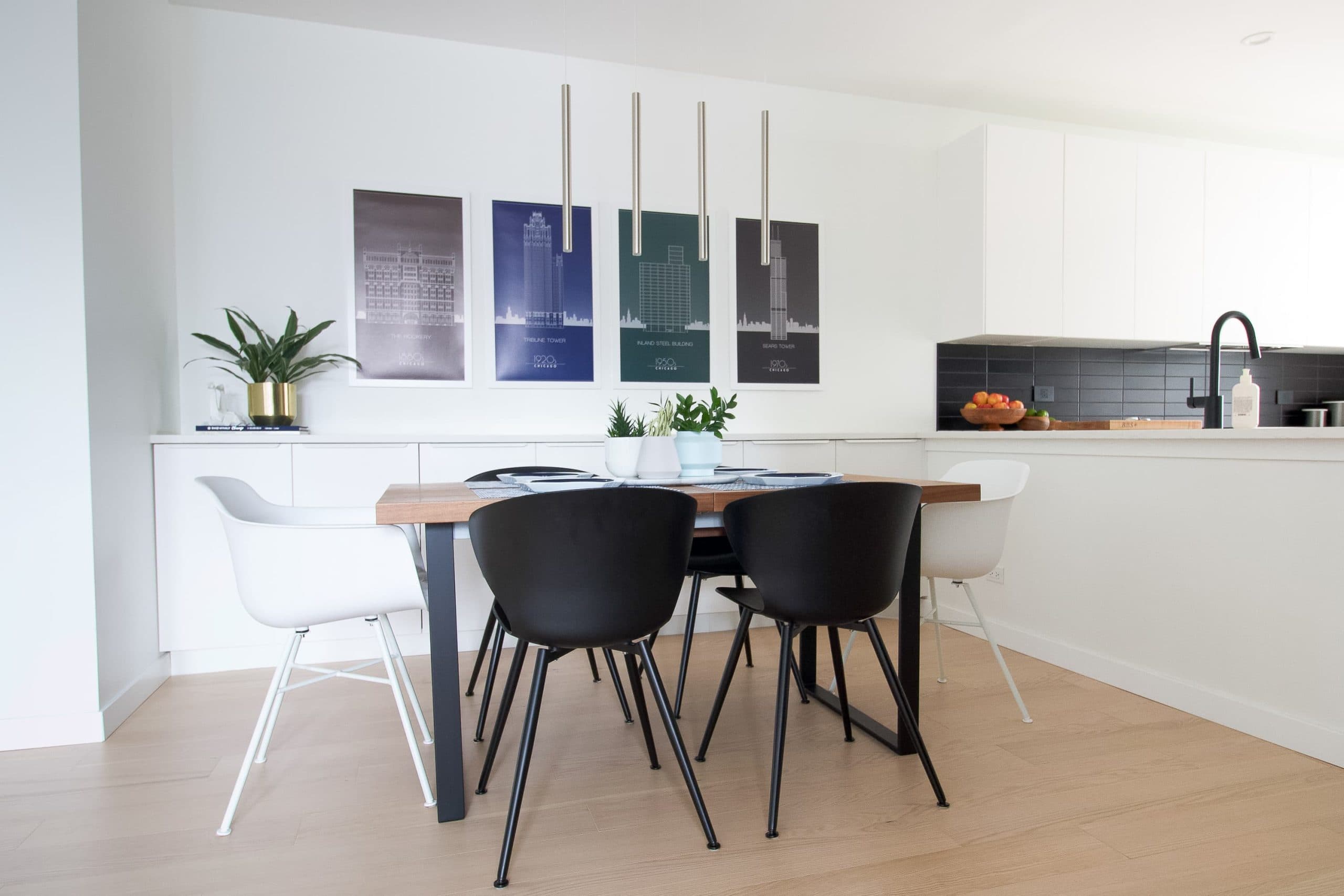 Dining room before and after 