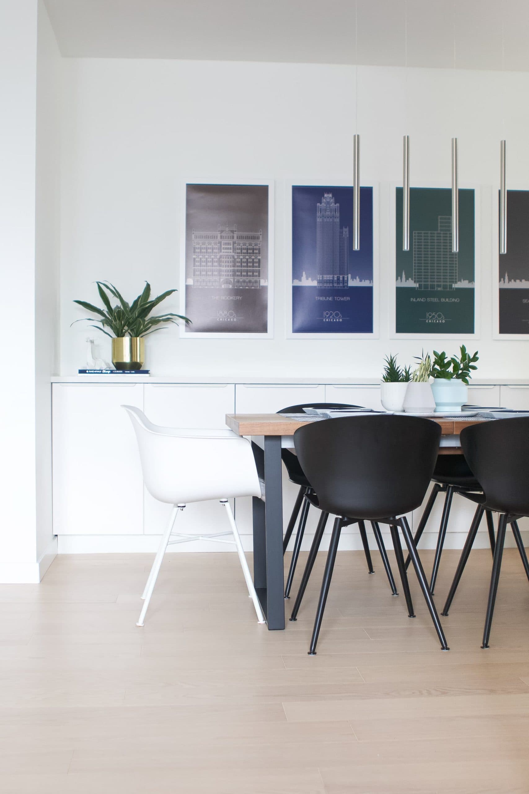 Dining room with modern elements