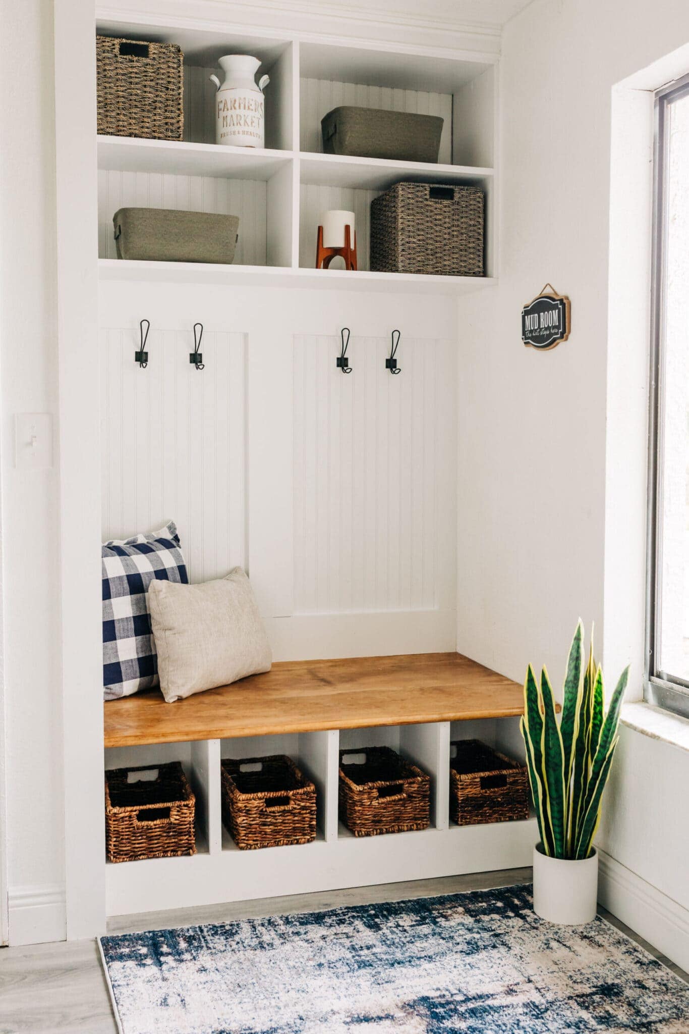 Crazy life with littles organized entryway DIY mudroom