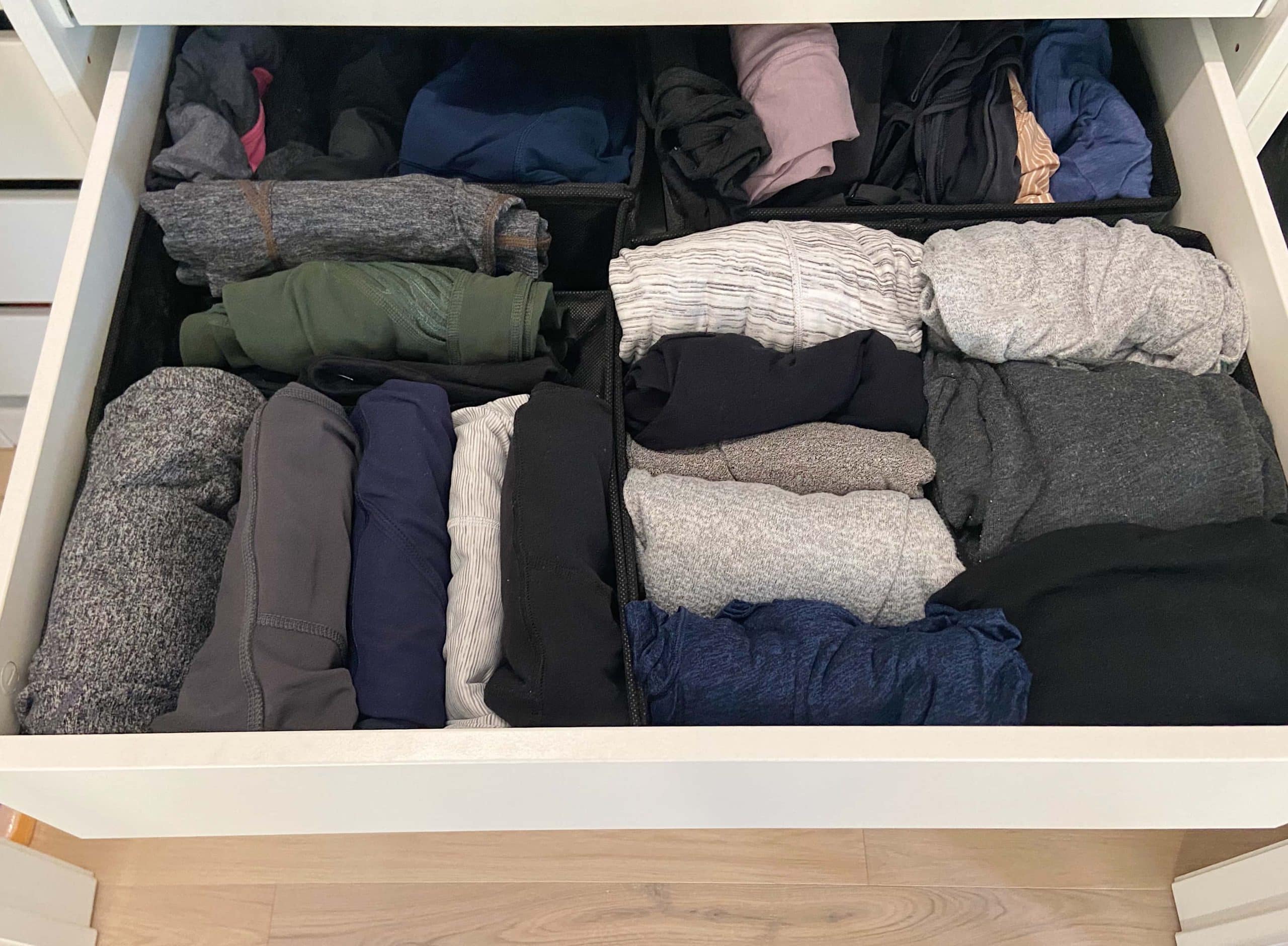 Organizing my athleisure drawer