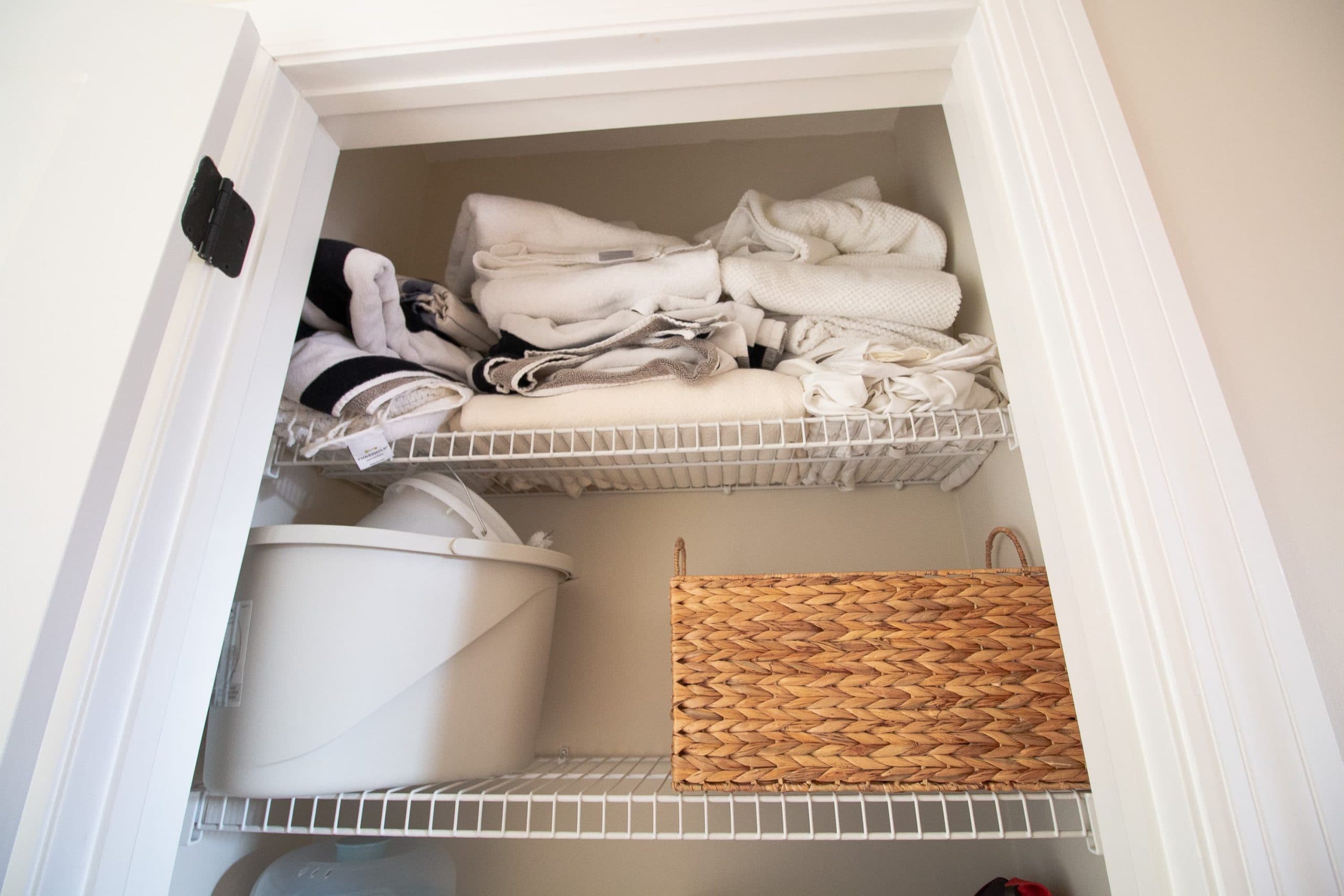 The linen closet before