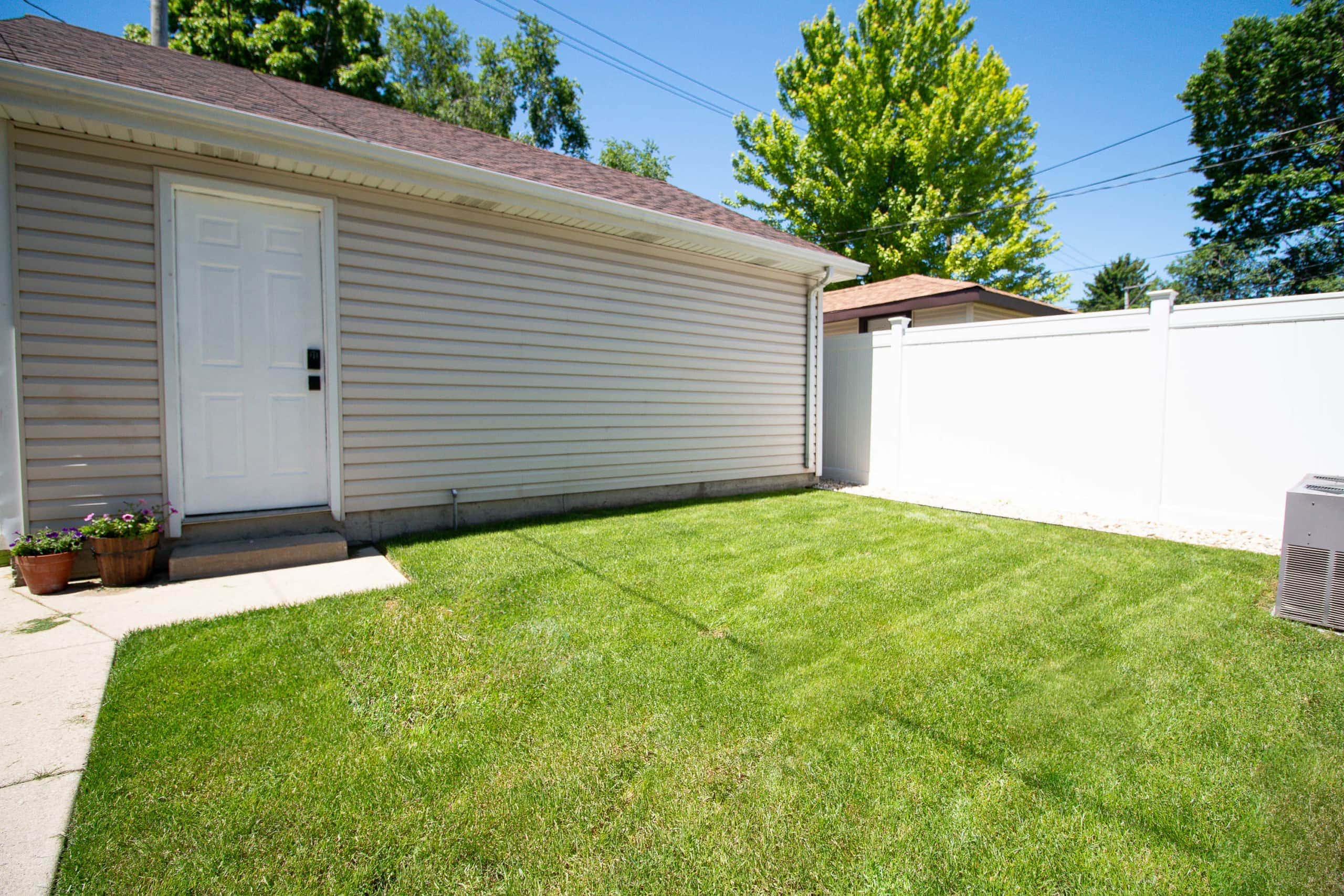 The backyard area