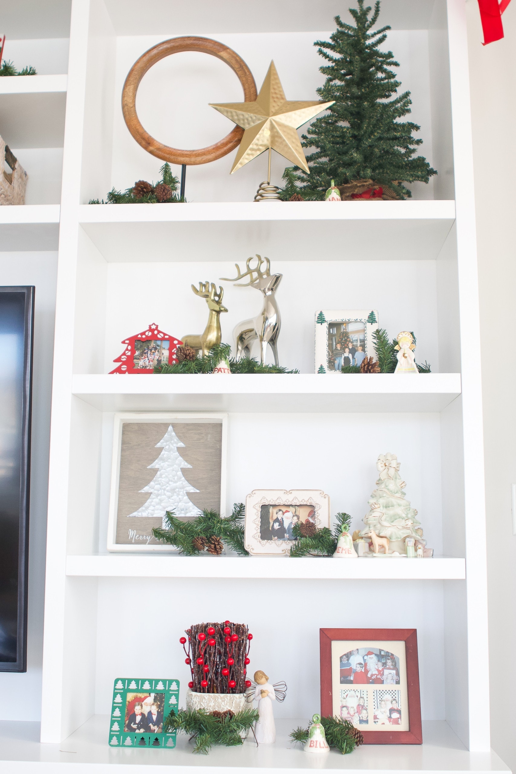 Add greenery to your shelves