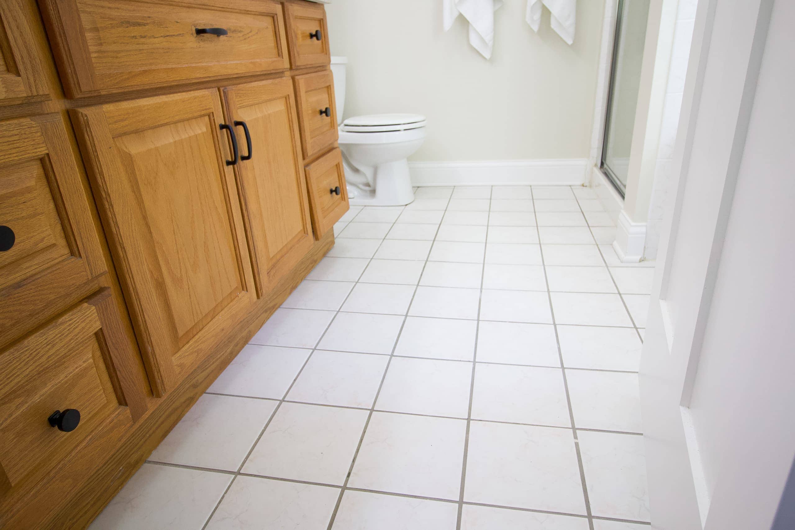 The old tile floors in our bathroom