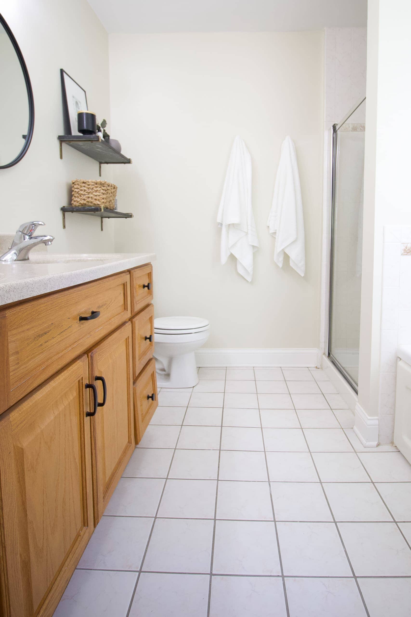 before painting the tile floors