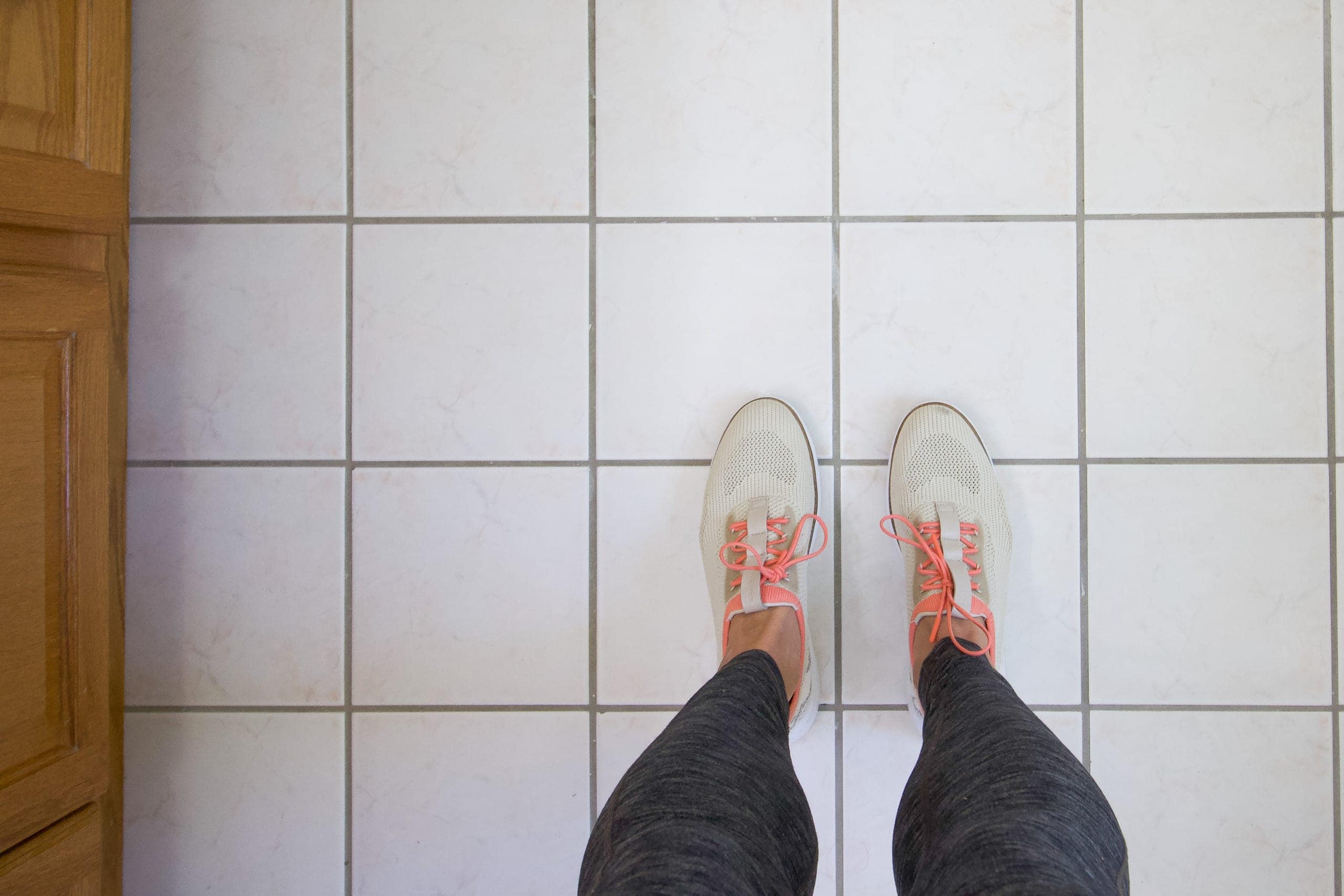 before painting the tile floors