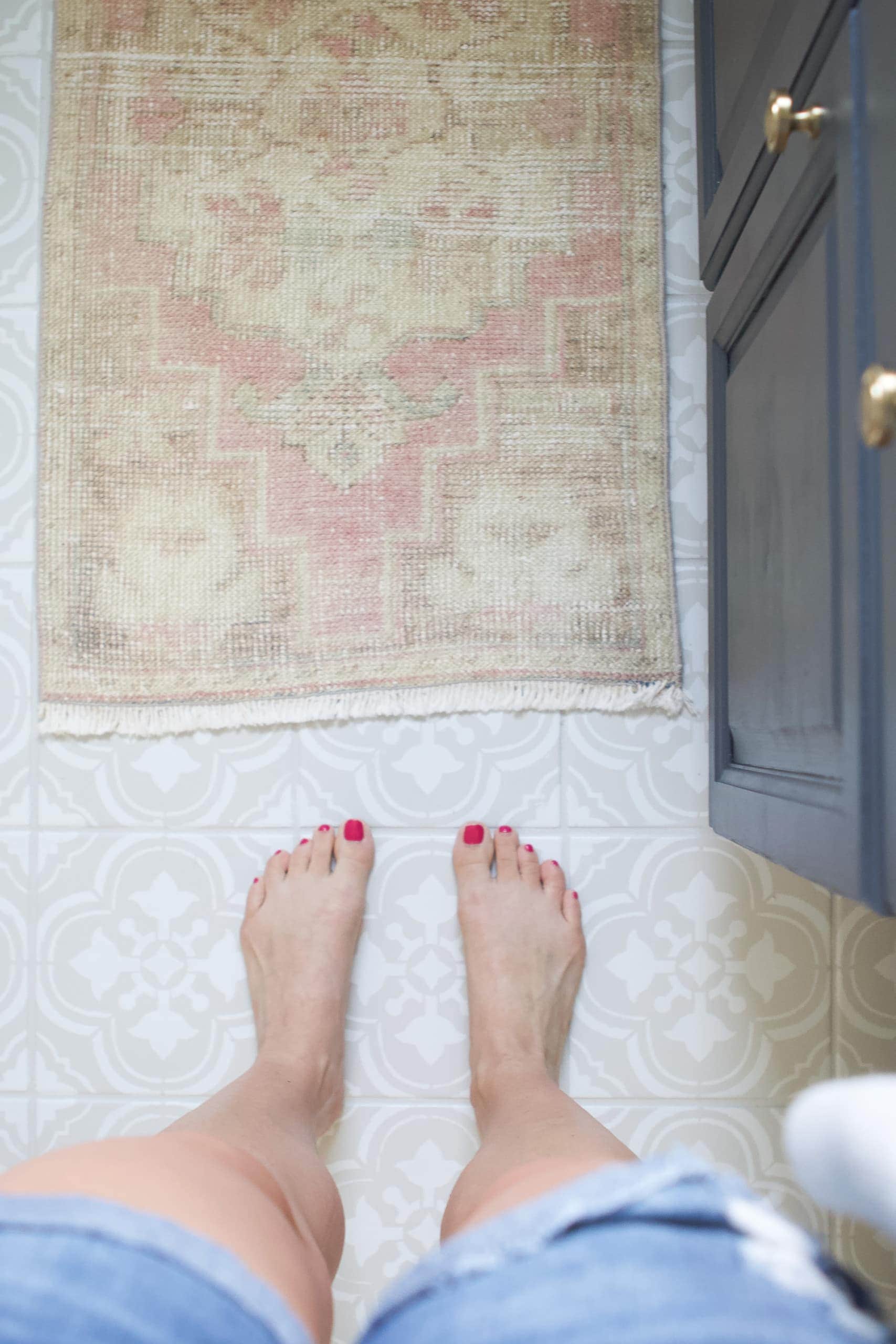 Turkish rug for the bathroom