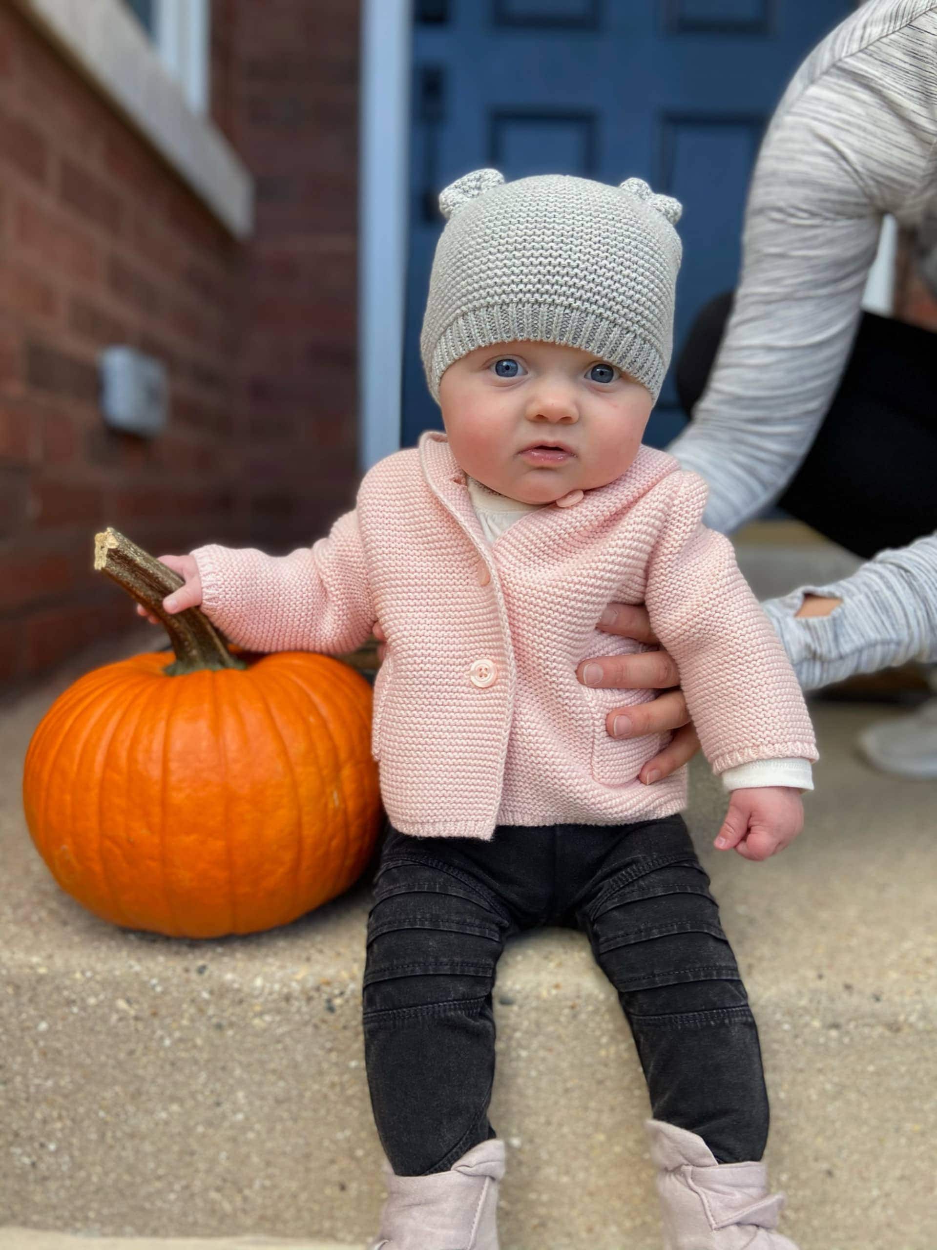 Rory's first pumpkin