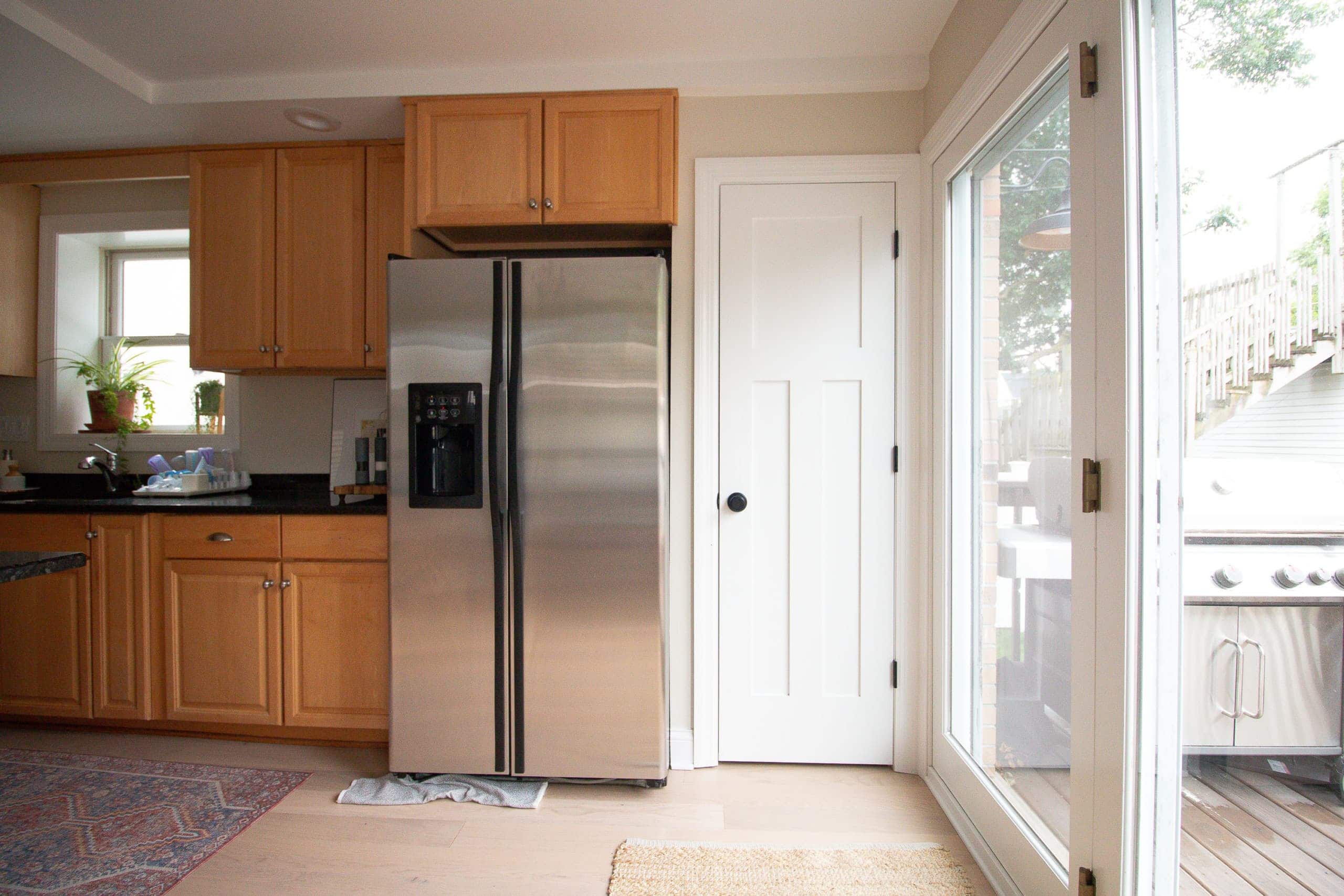 Our old fridge leaking onto our white oak floors