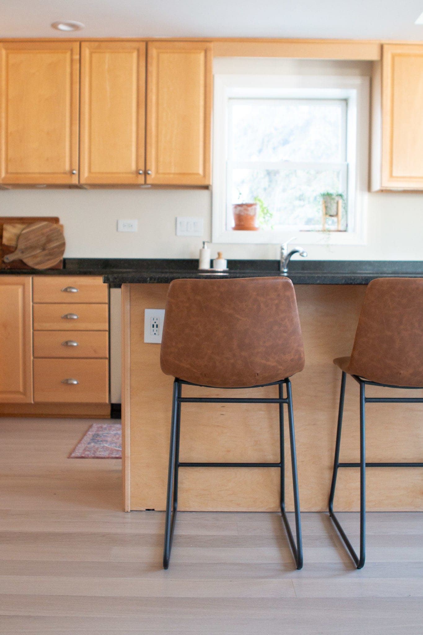 Our leather kitchen stools