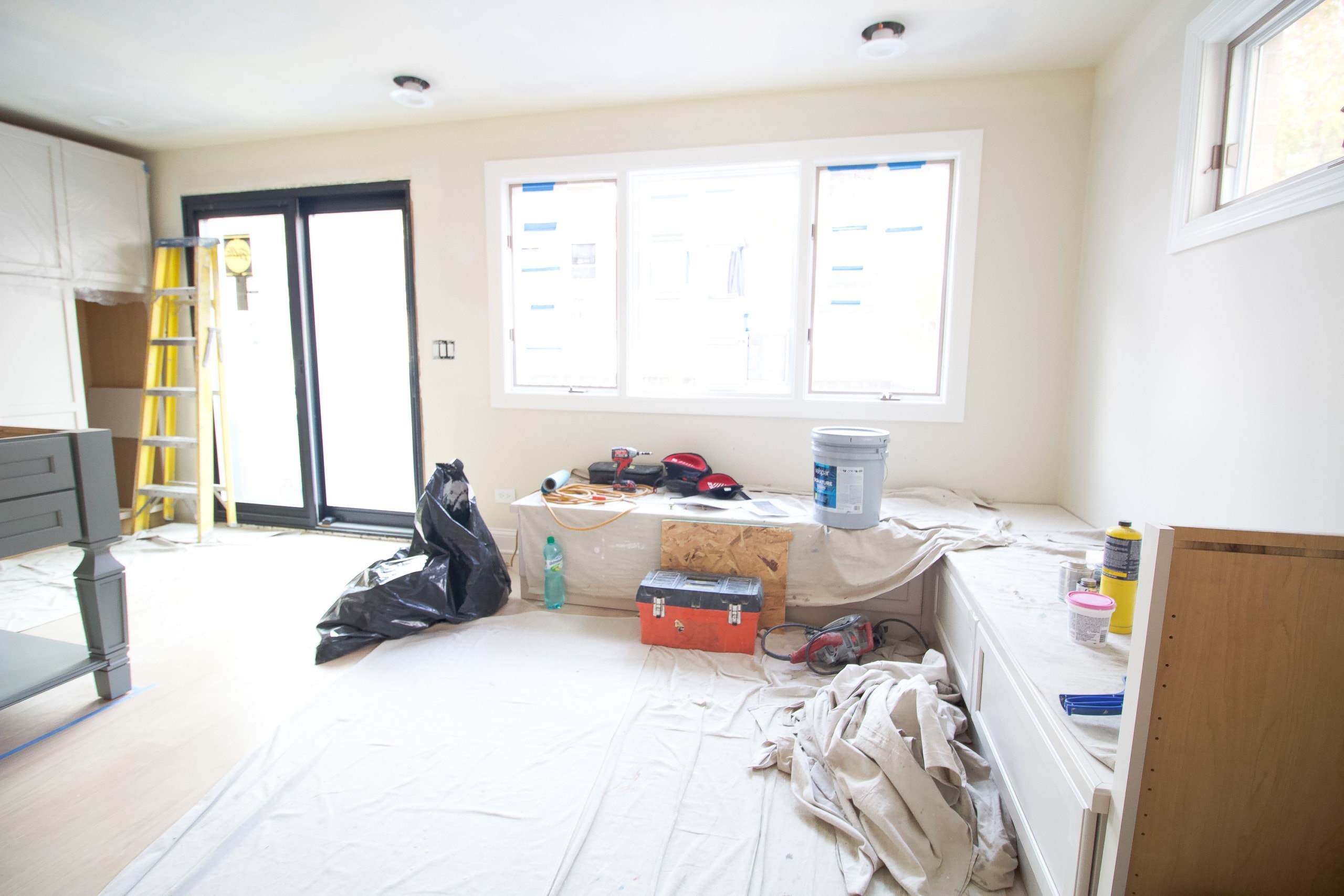 The dining area in the new kitchen renovation