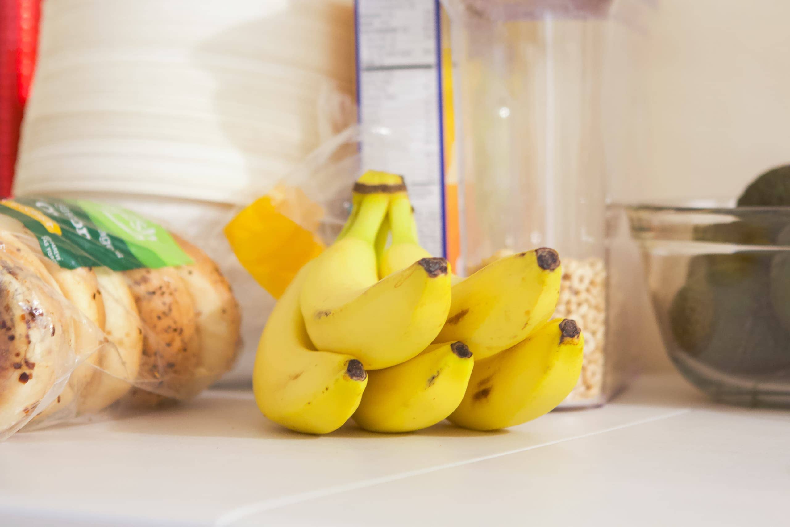 Bananas in our temporary kitchen