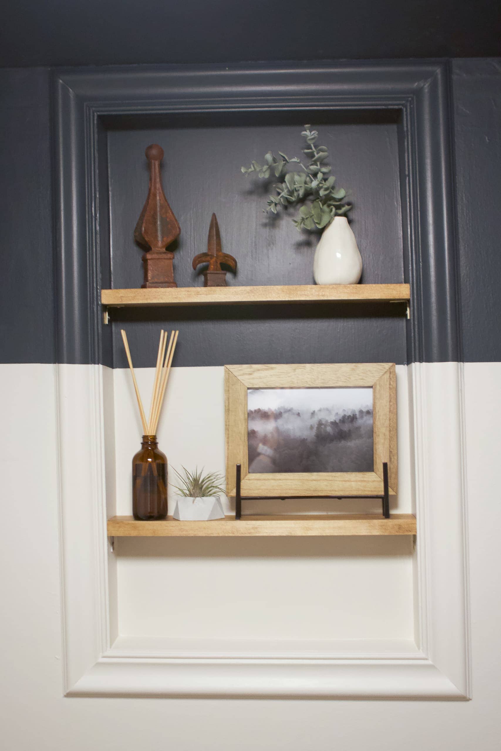 Our new window shelves in the bathroom