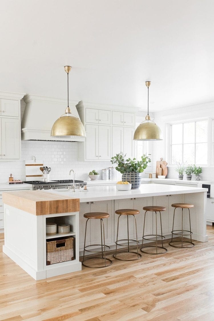 Butcher block in kitchen island