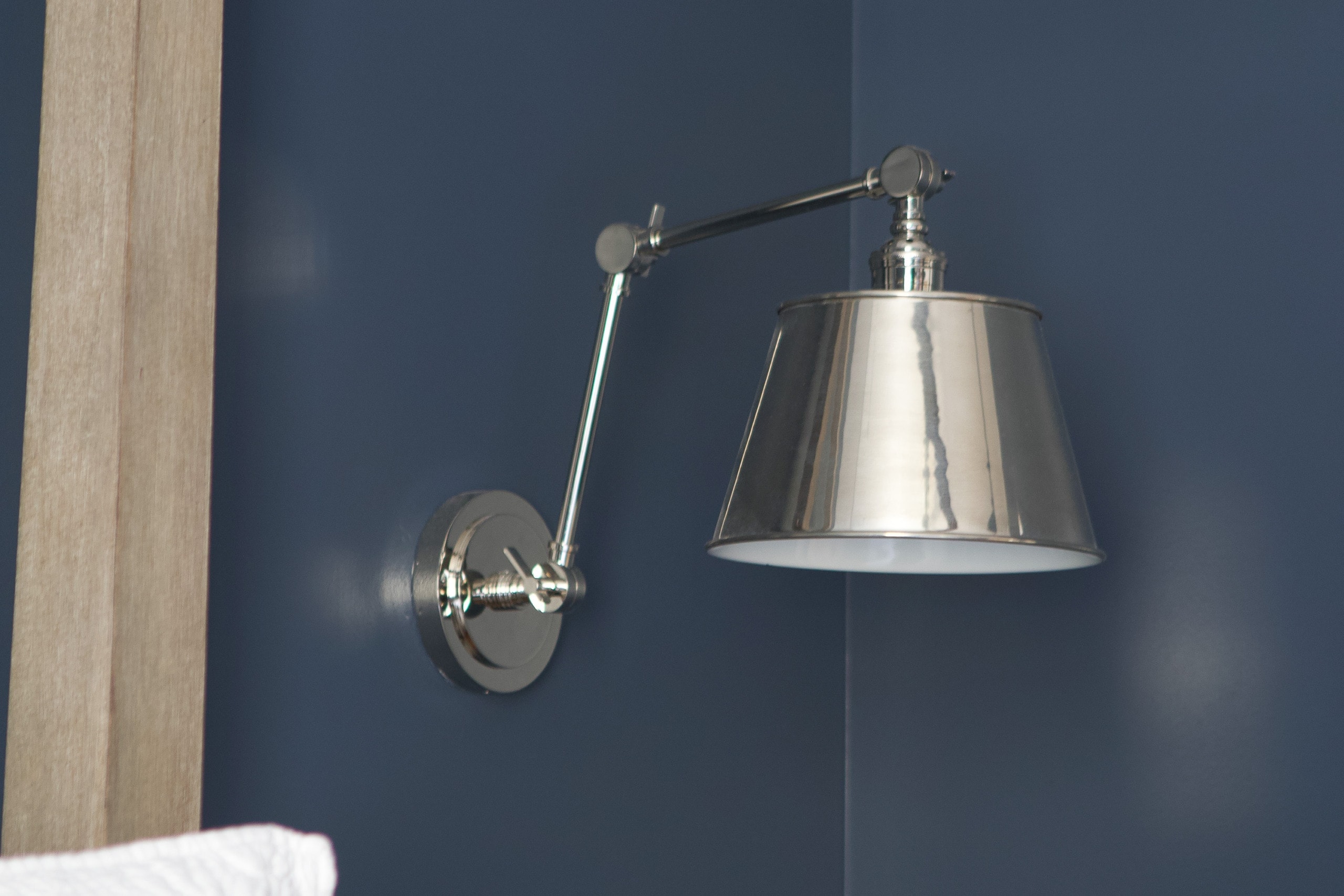 Silver sconces in the guest room