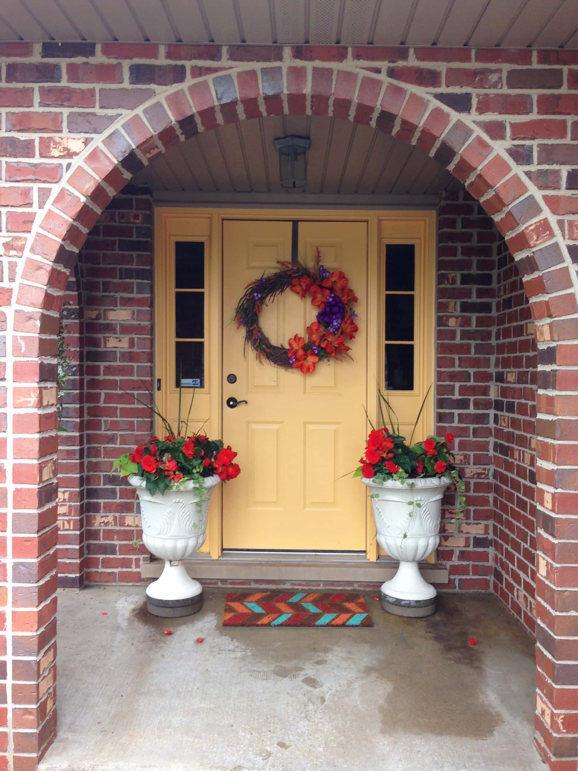 Jan's yellow front door