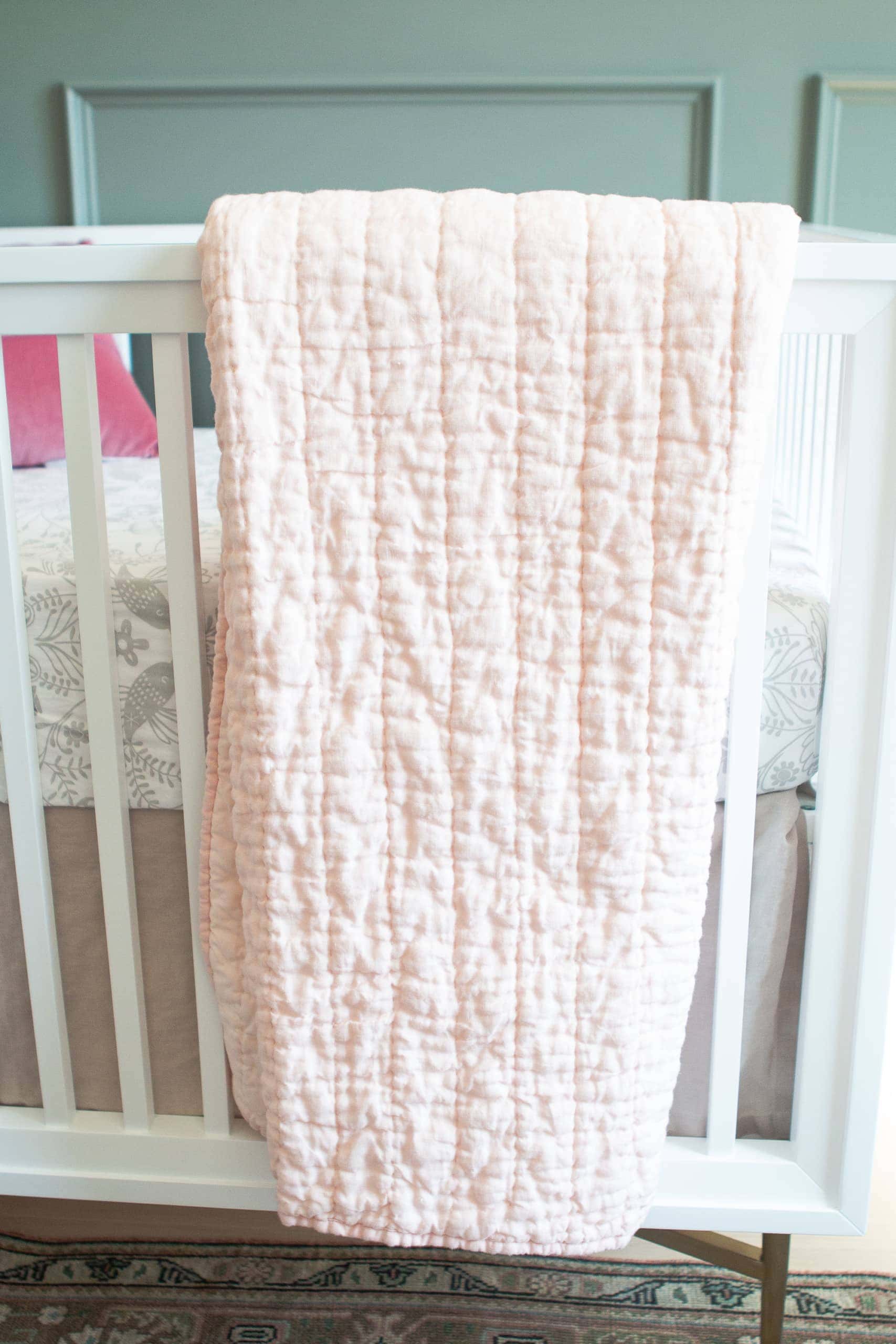 Blush quilt for nursery