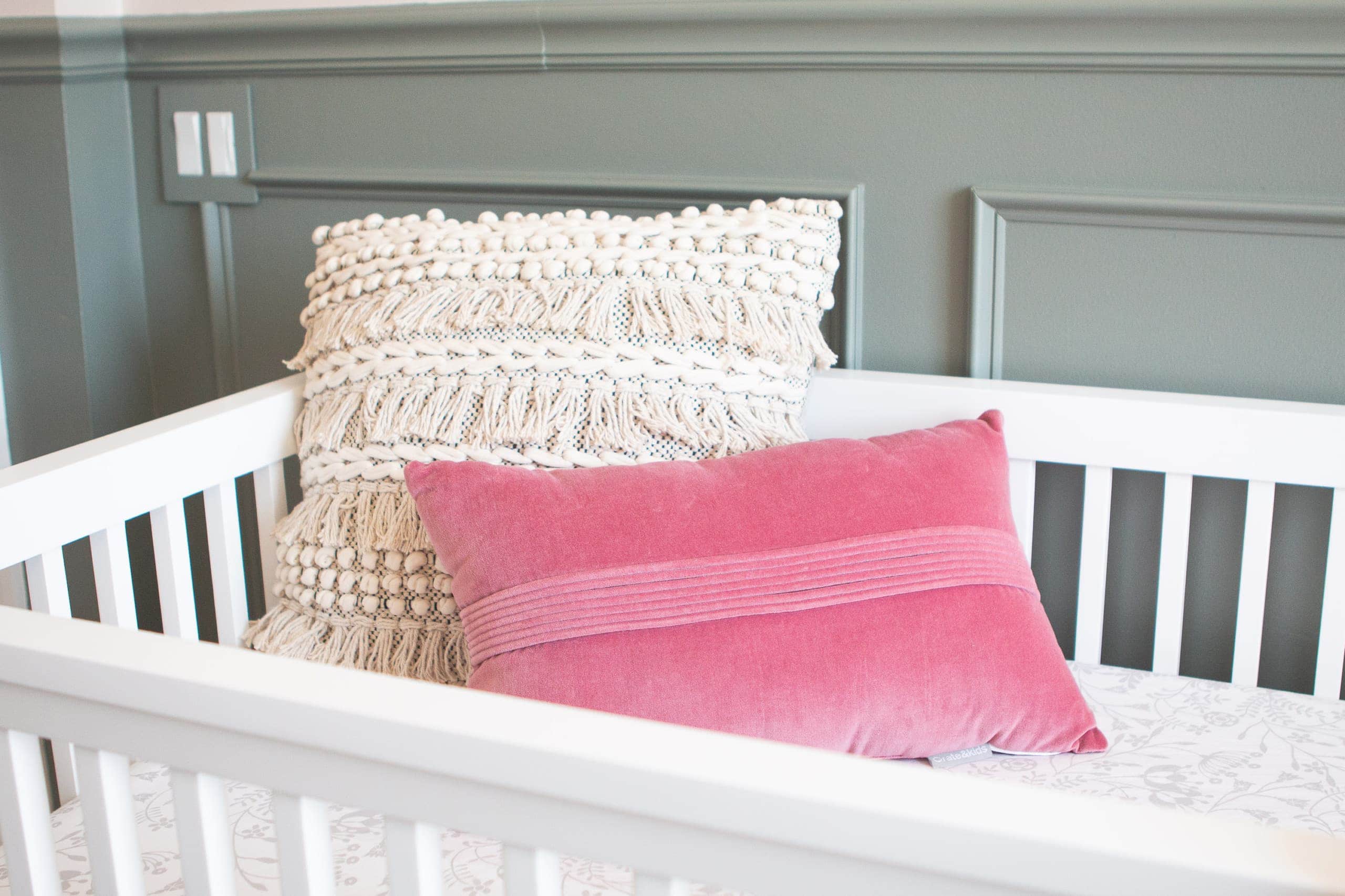 Pretty pillows in a nursery