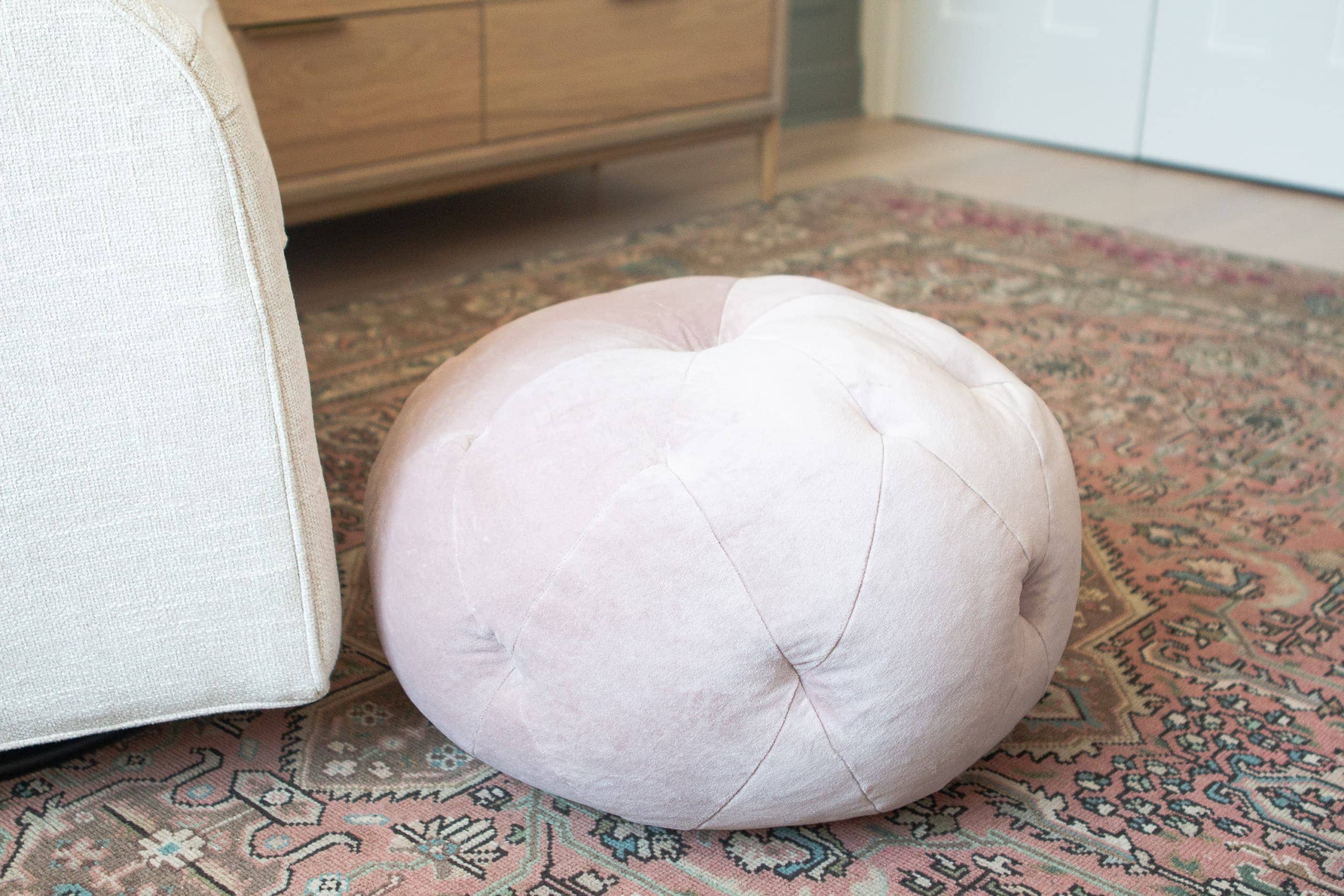 Velvet pouf