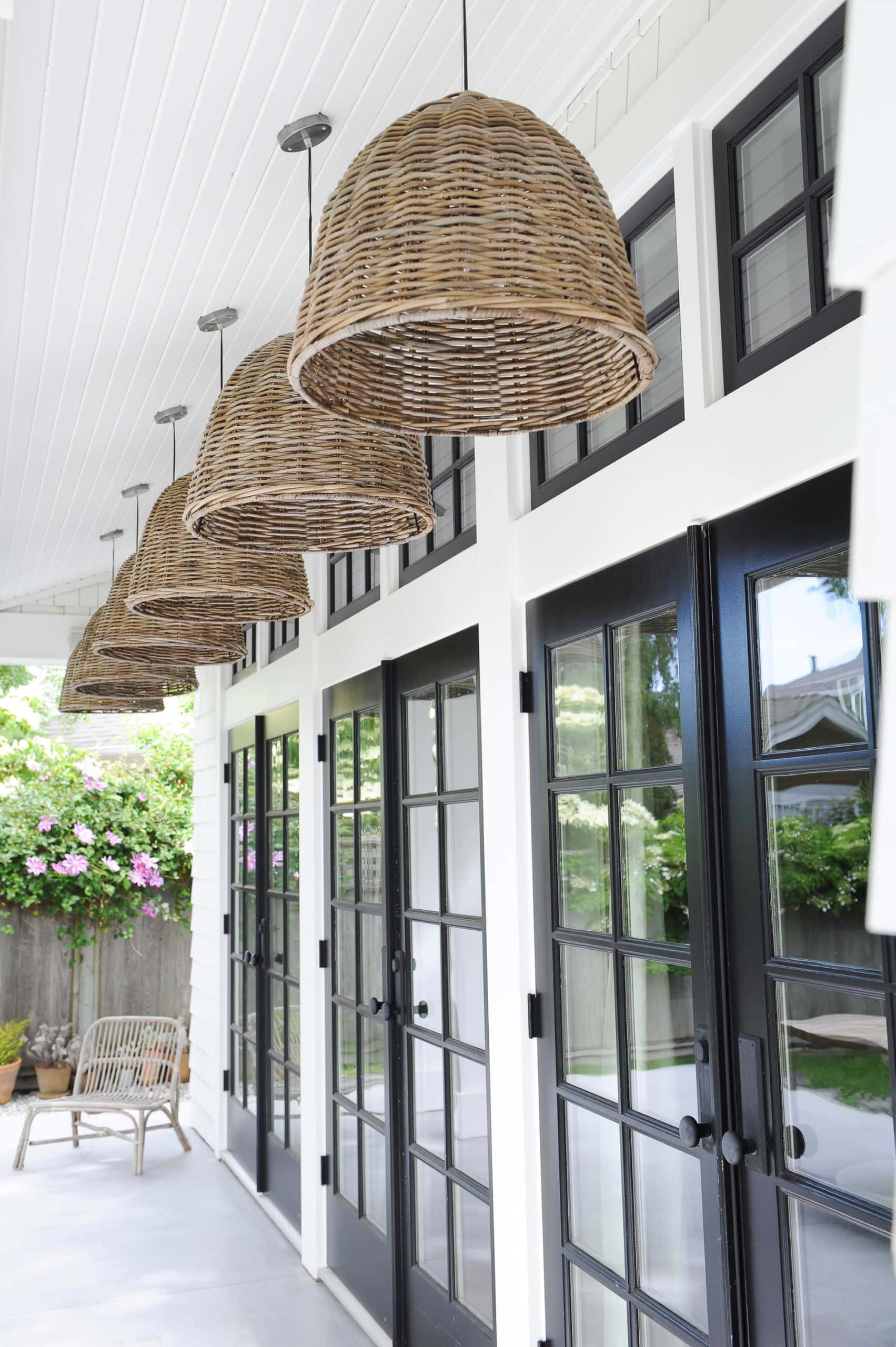 Hanging pendants outdoors