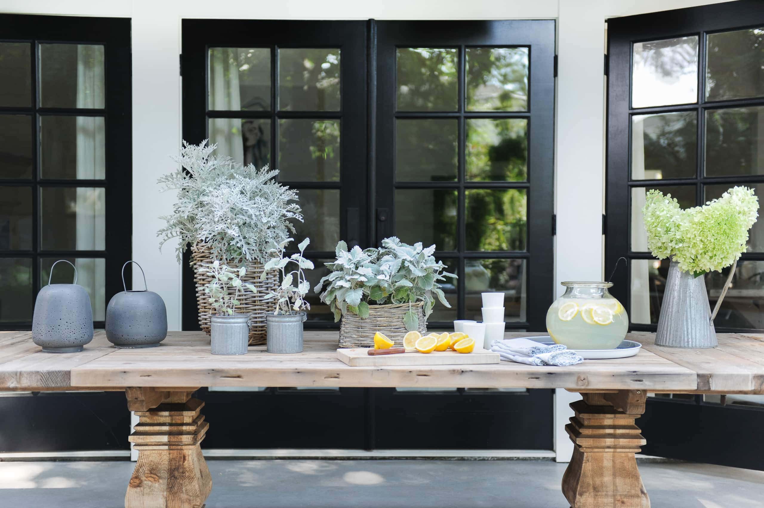 Large outdoor table for dining