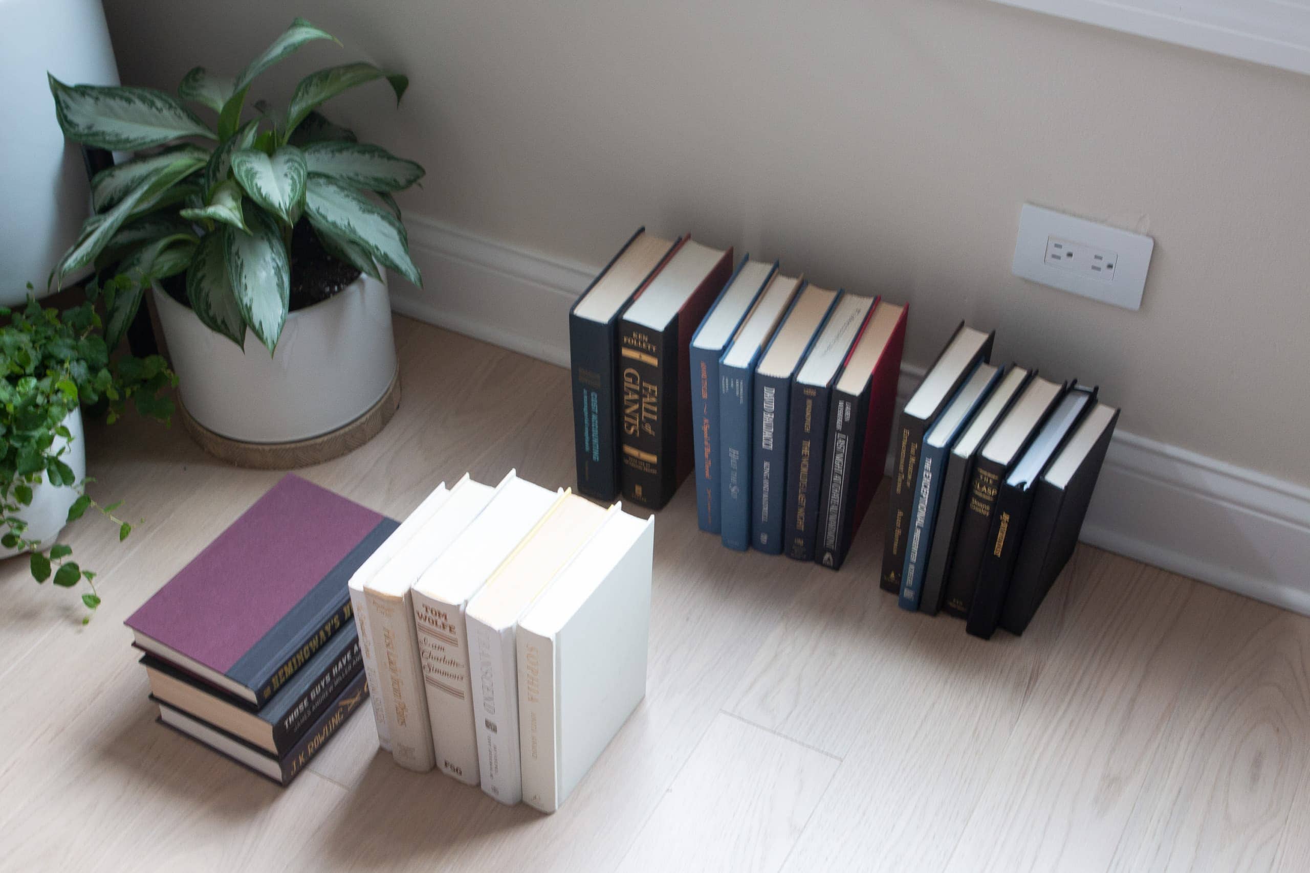 Gather all of your hardcover books together