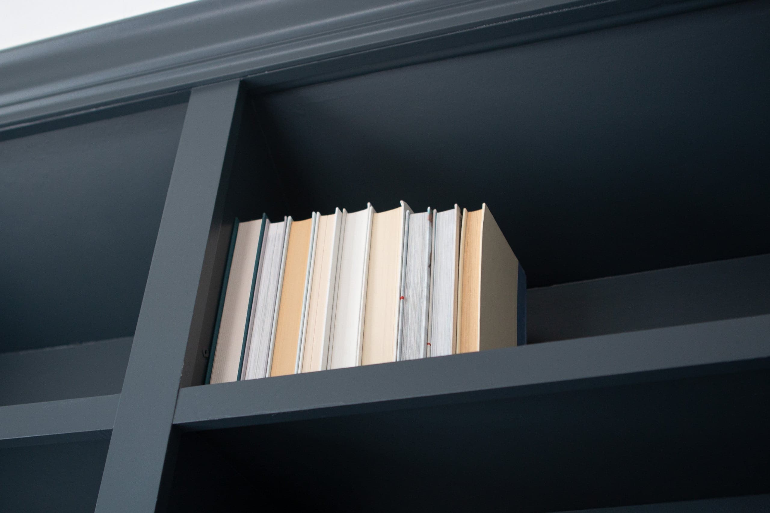 Turning books around to hide spines