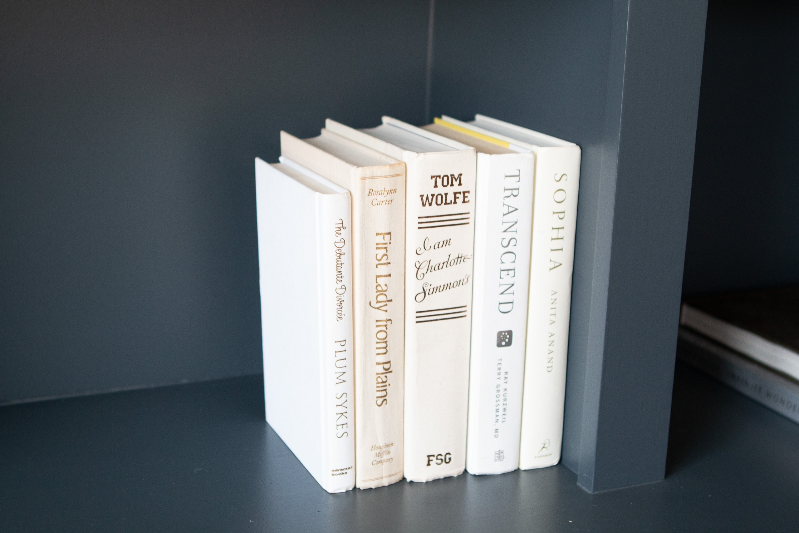 White hardcover books