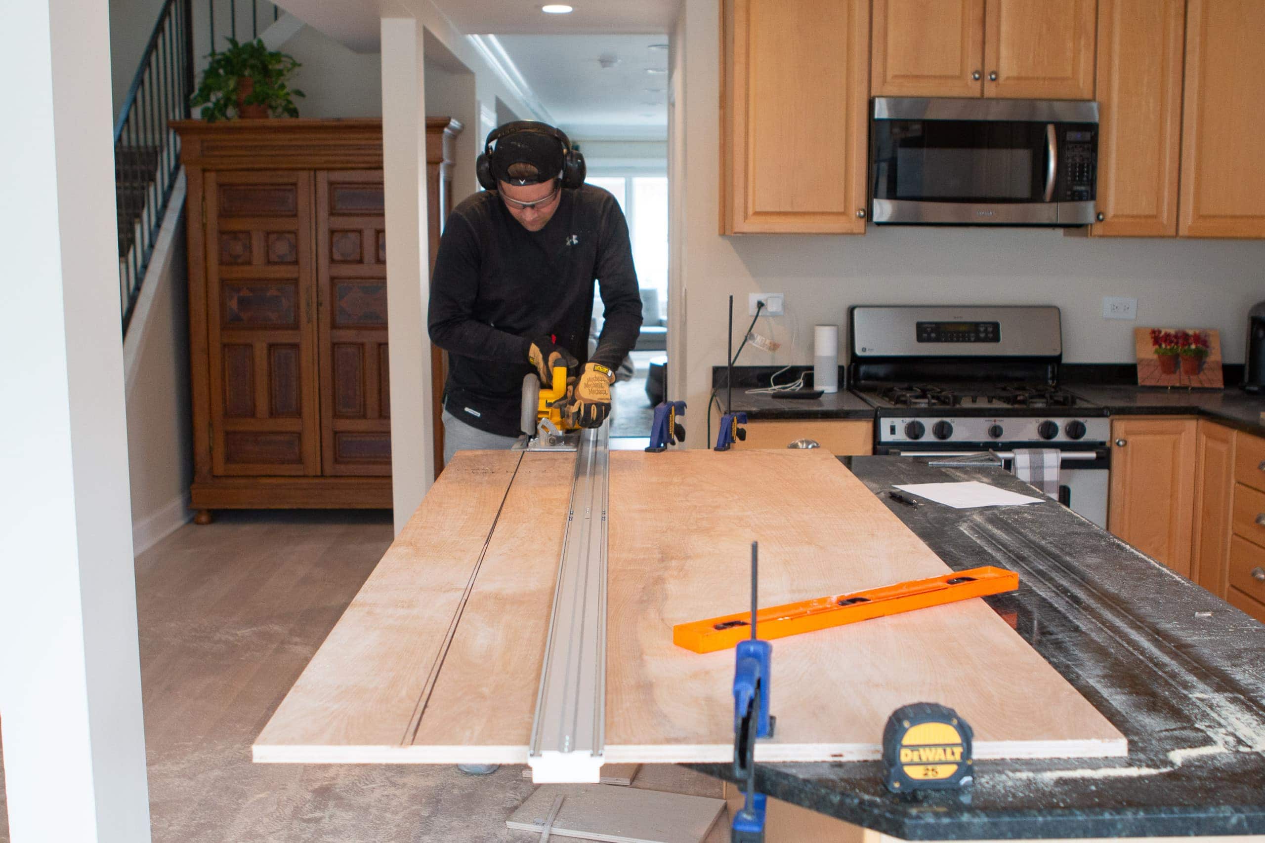 Using a circular saw to make cuts