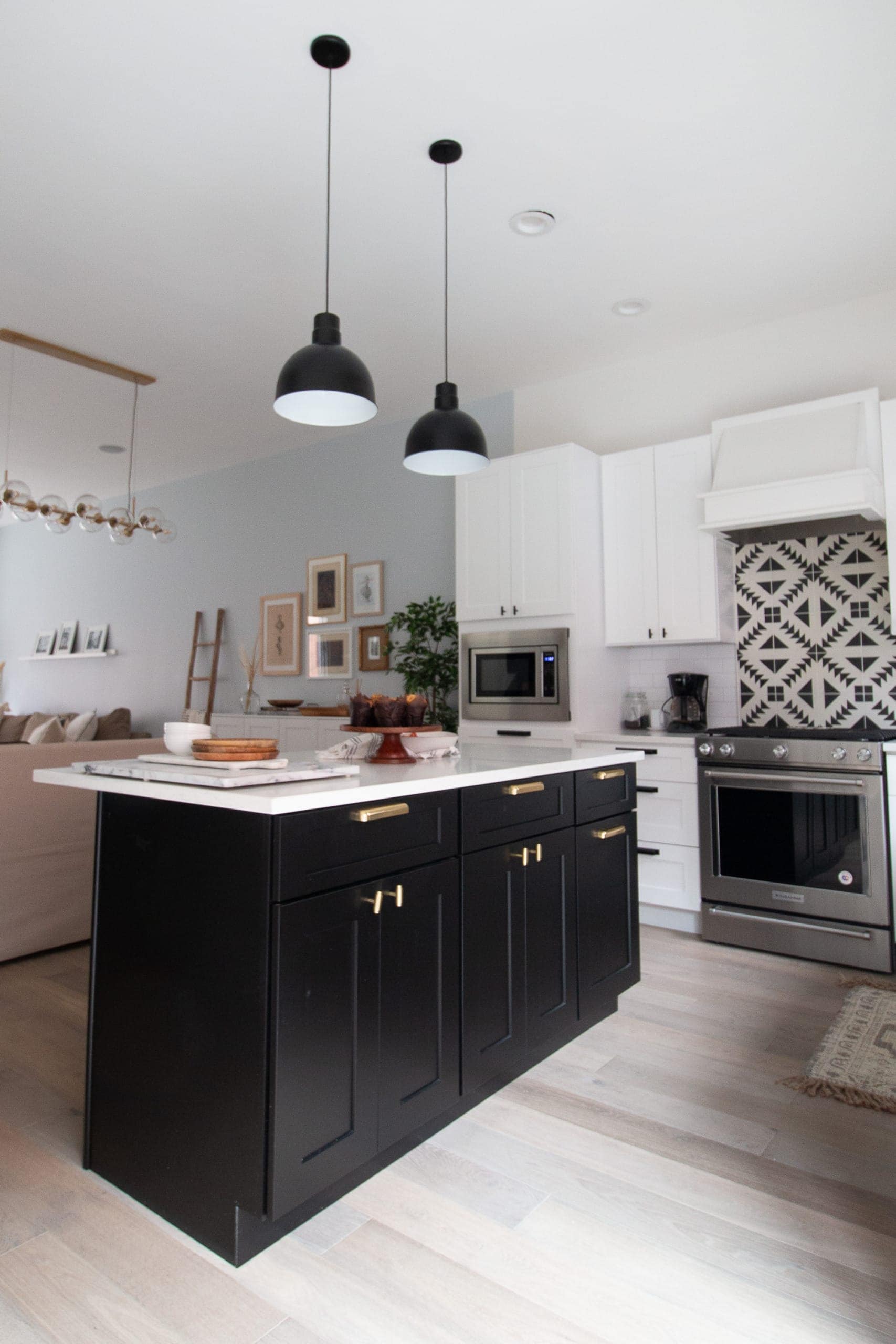 Black kitchen island