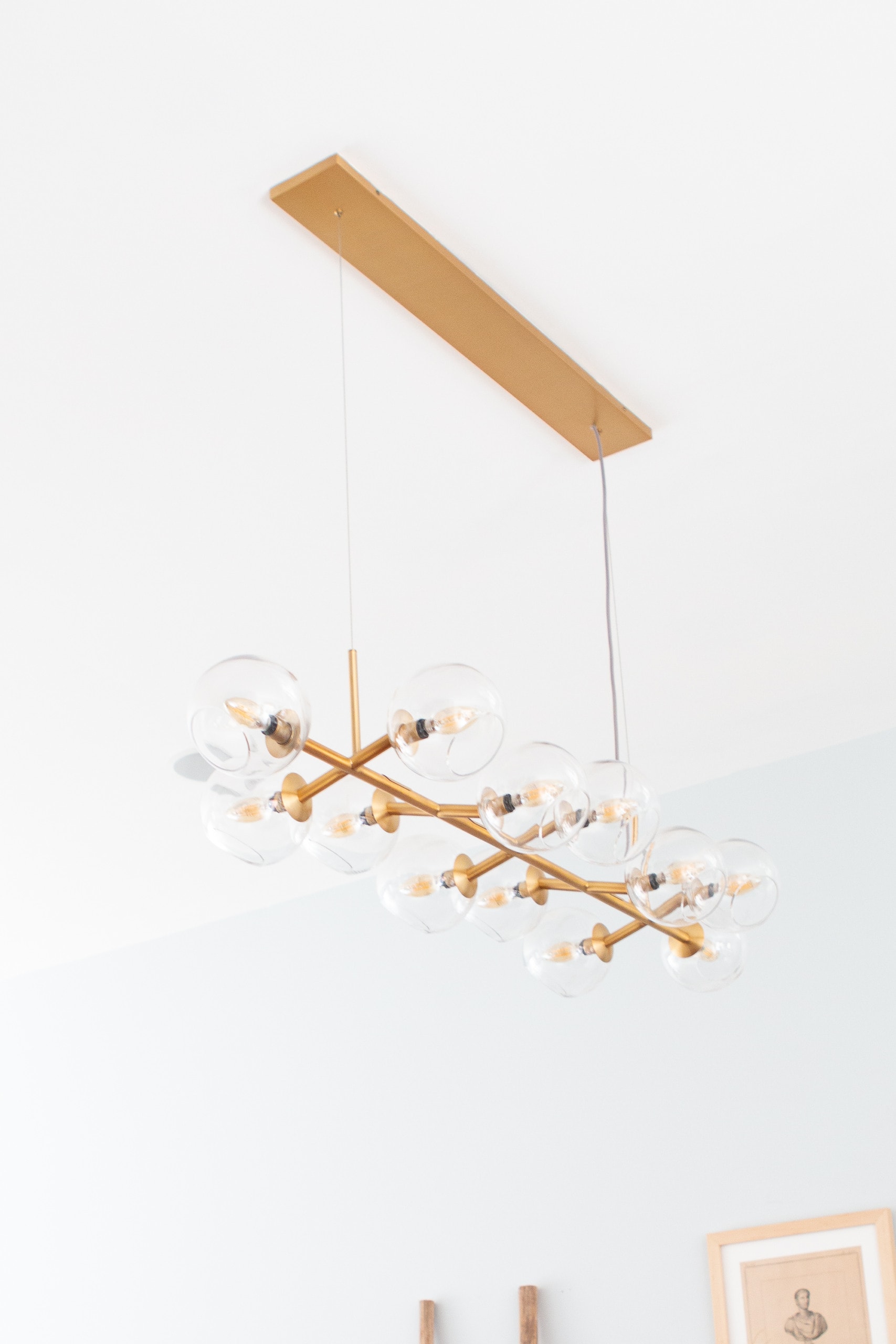 Gold light fixture from West Elm