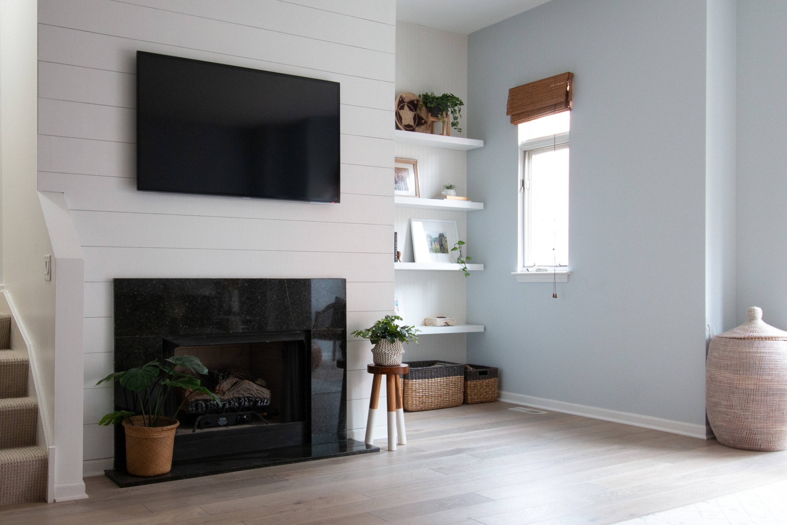 Living room fireplace