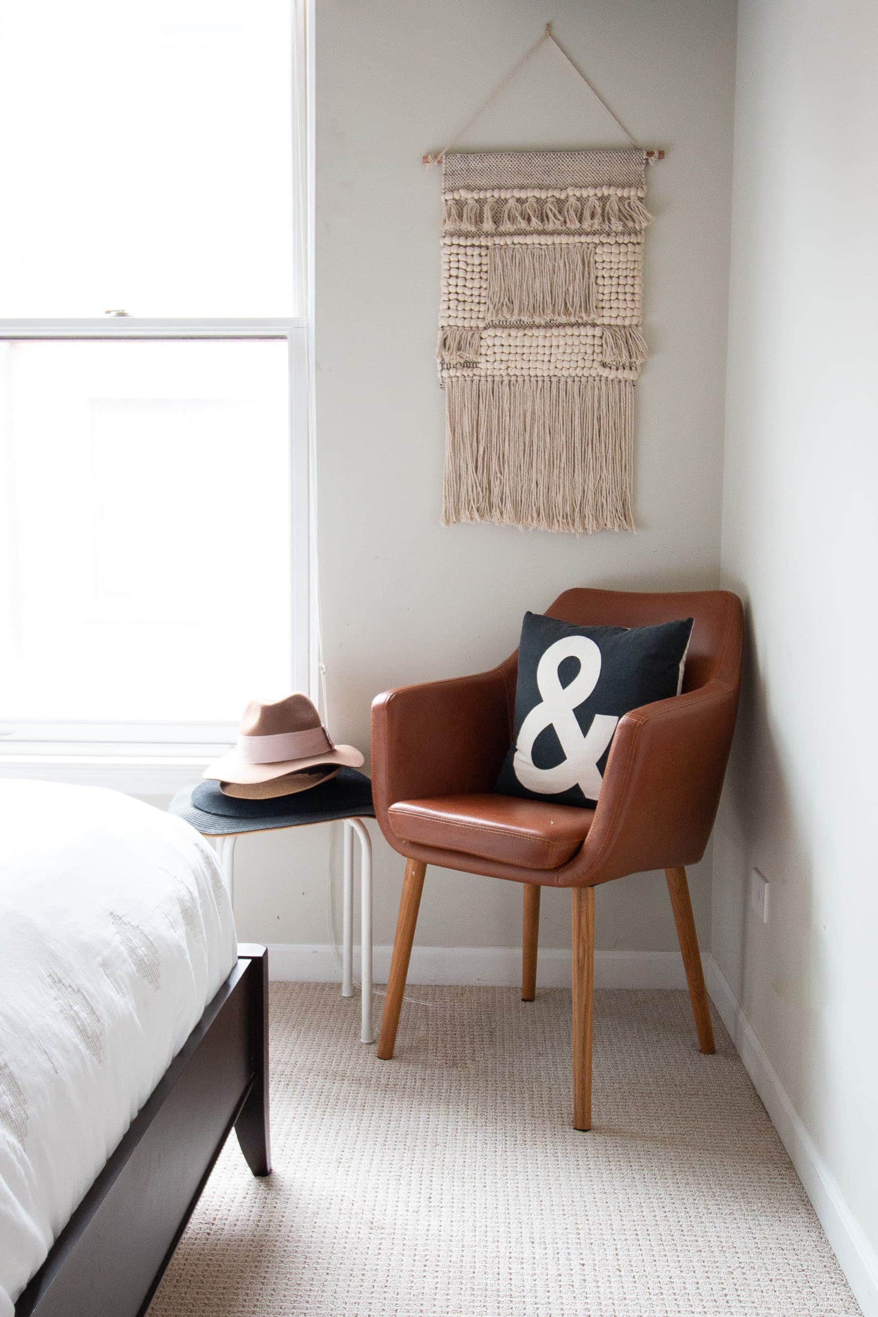 Accent chair in a guest room