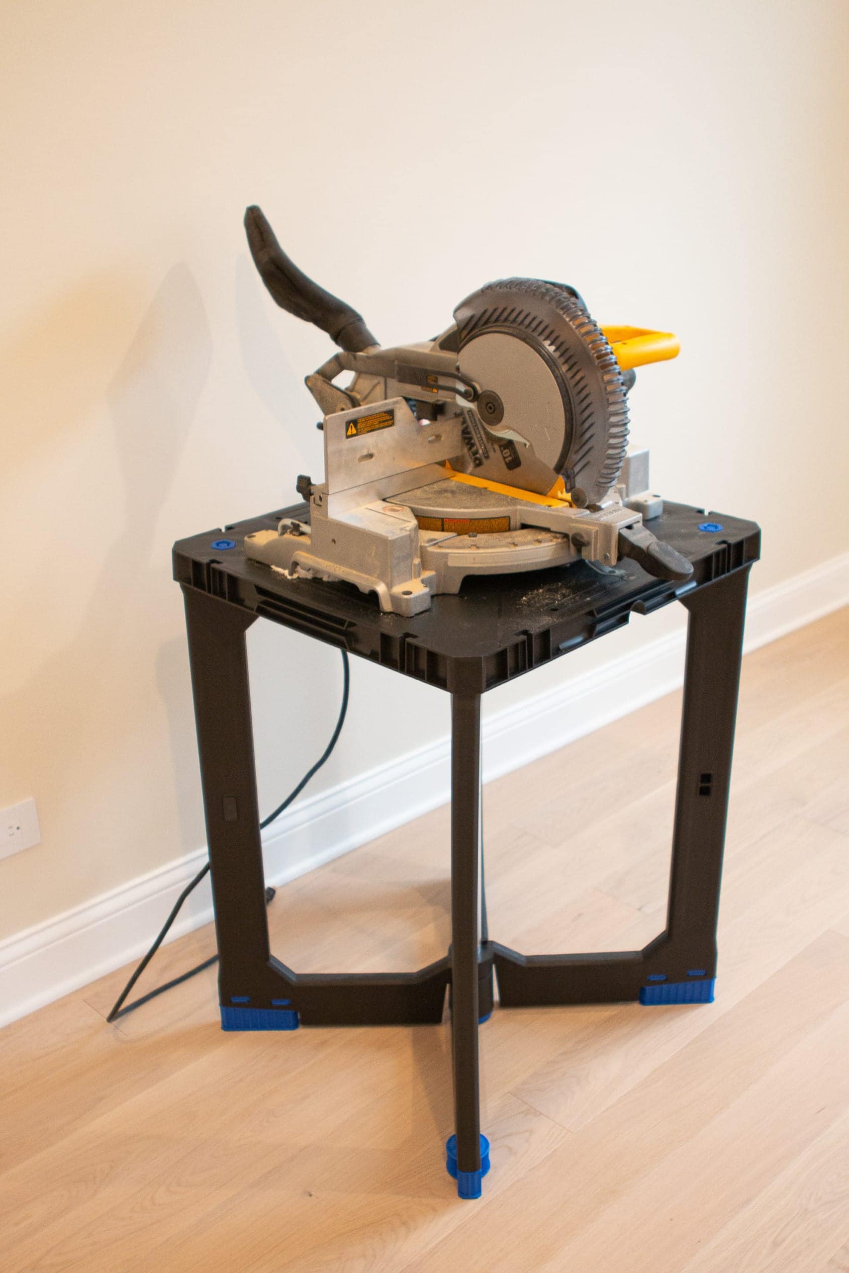 Miter saw on a stand