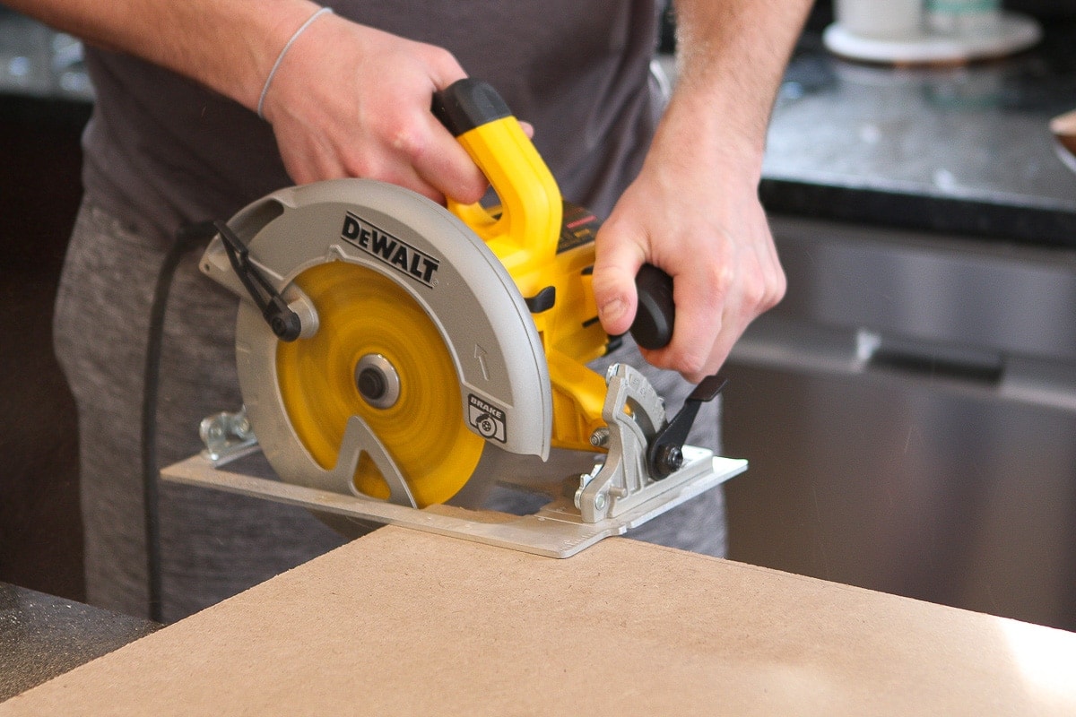 Using a miter saw to cut wood