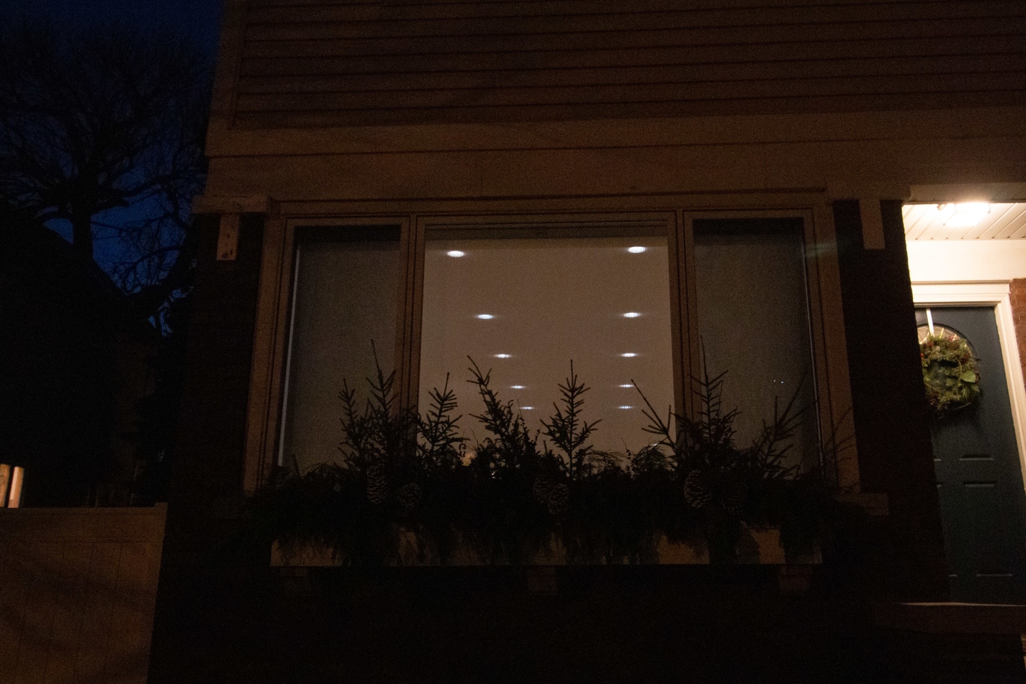 Solar shades at night