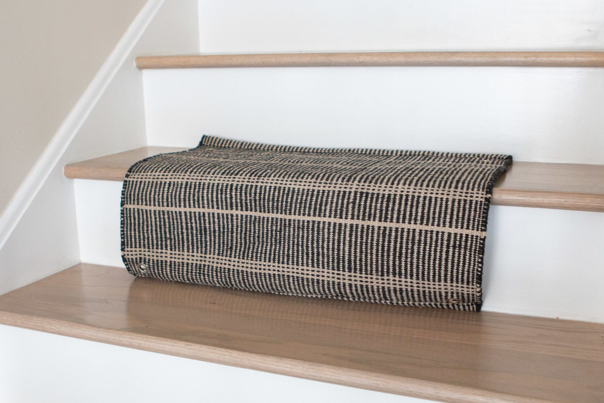 Black striped stair runner