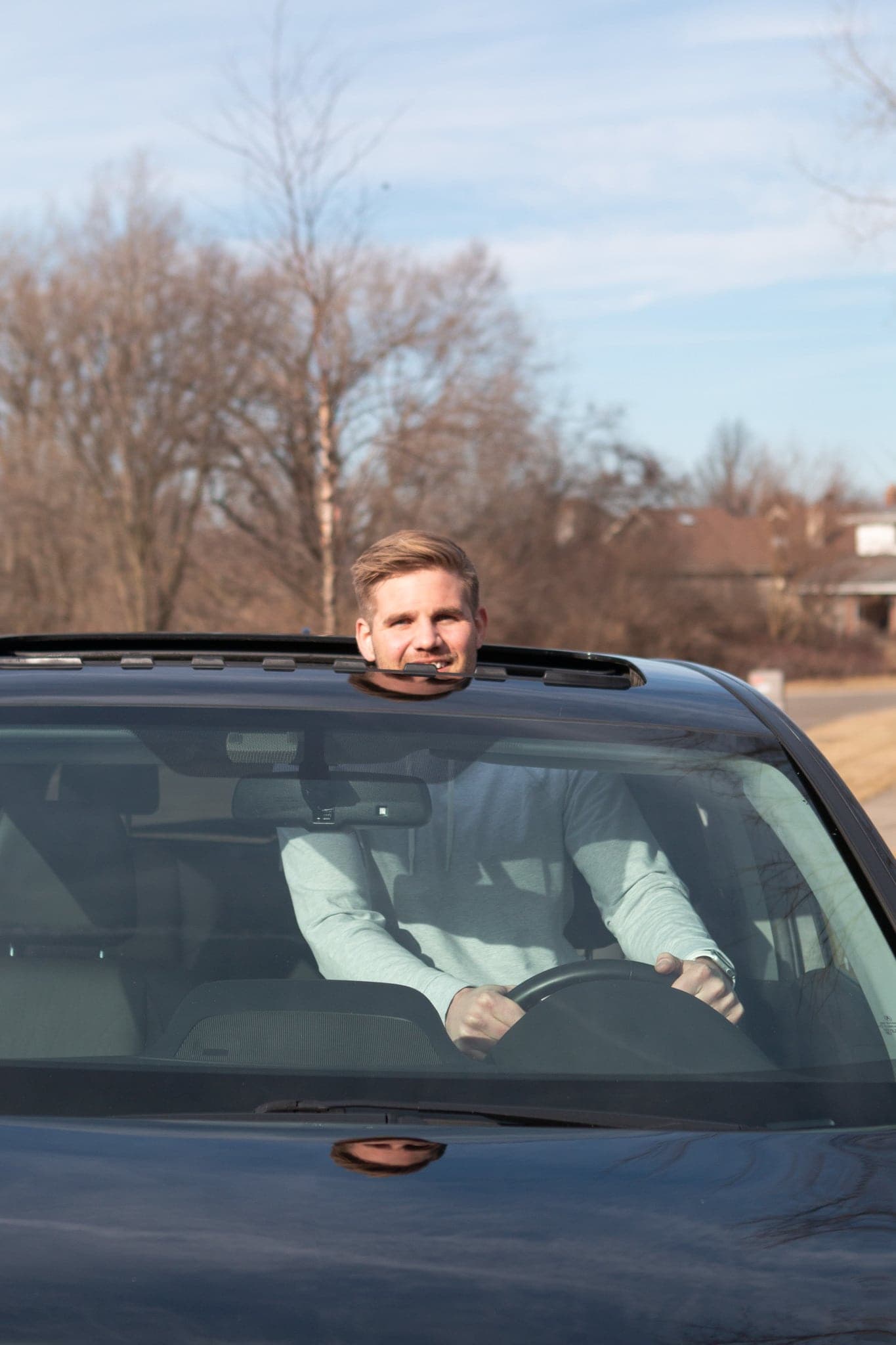 Finn enjoying the sunroof