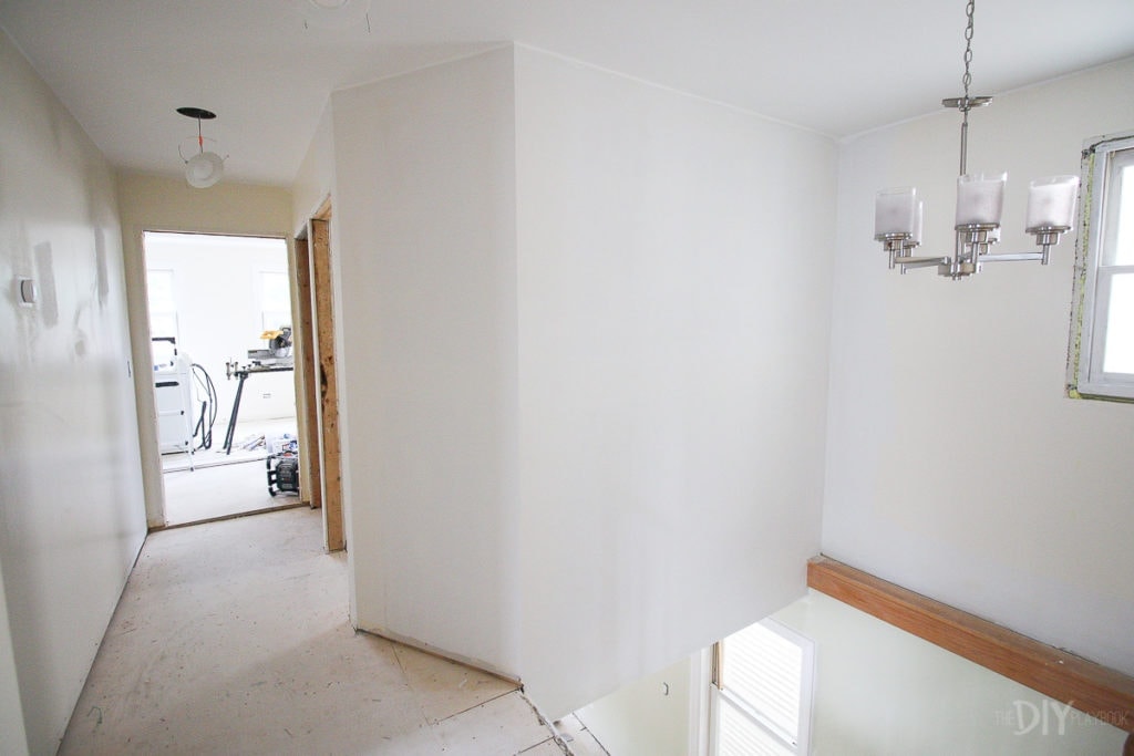 Laundry room drywalled in home renovation