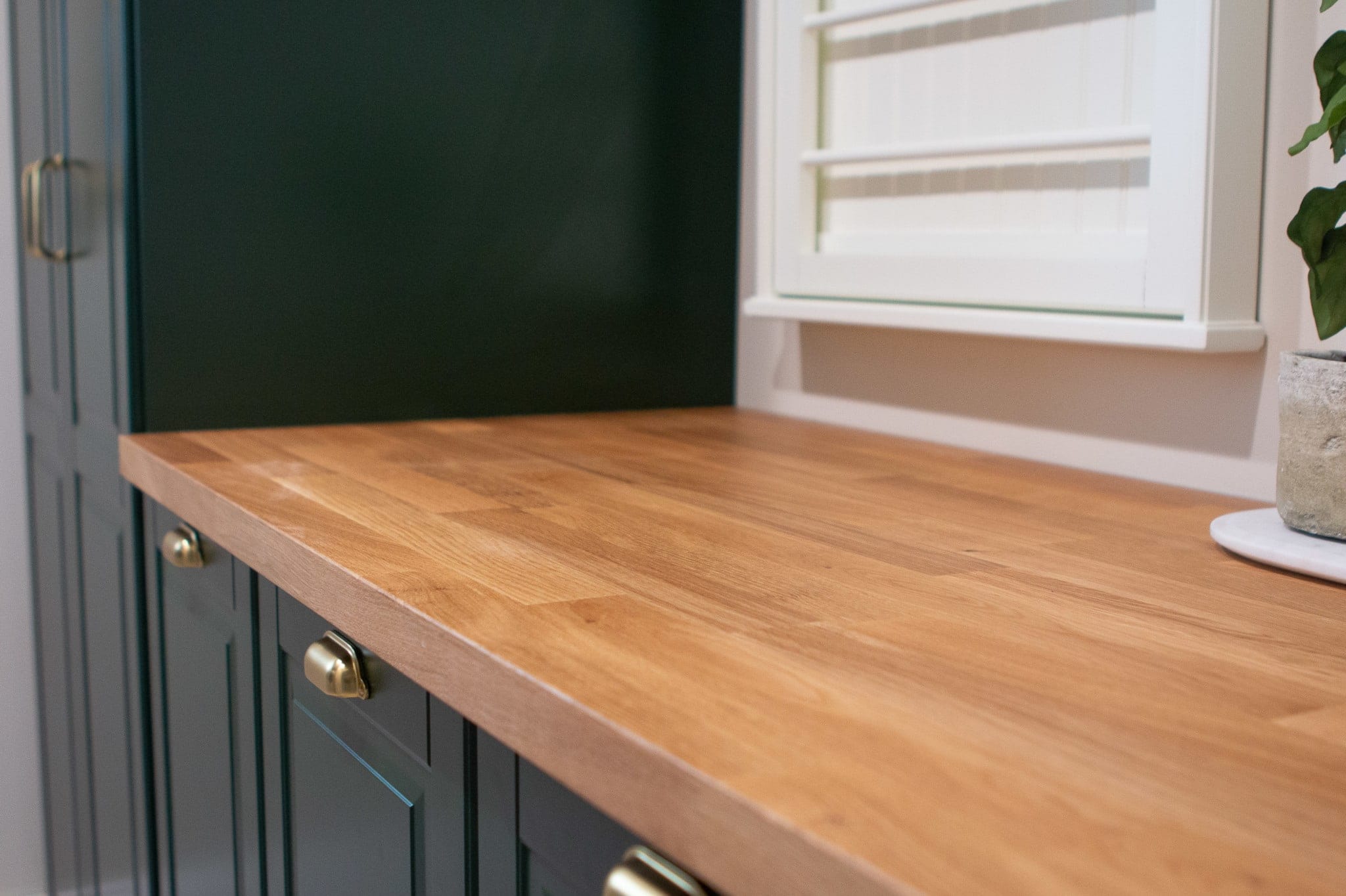 Butcher block countertop from IKEA