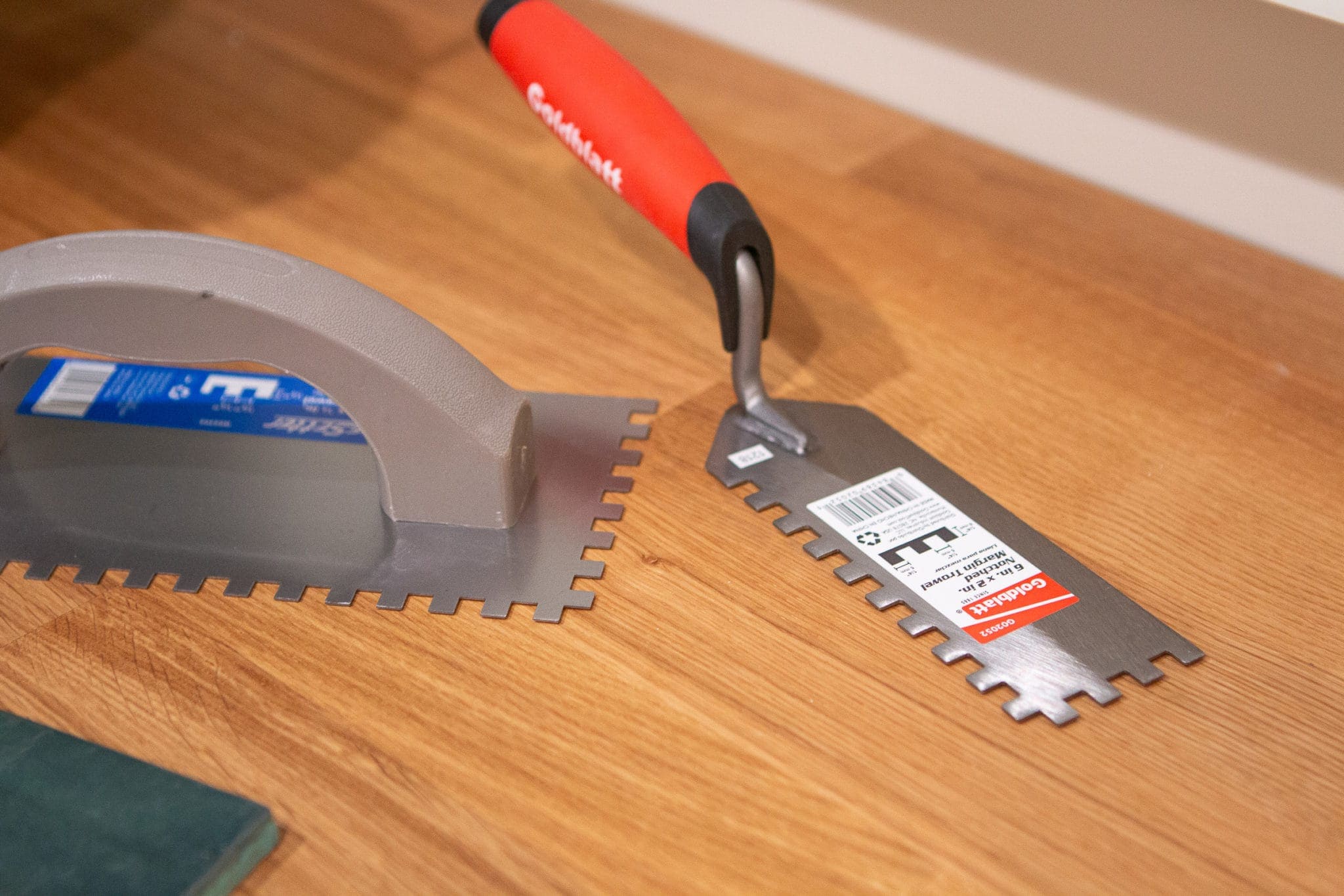 Use the right trowel size when tiling