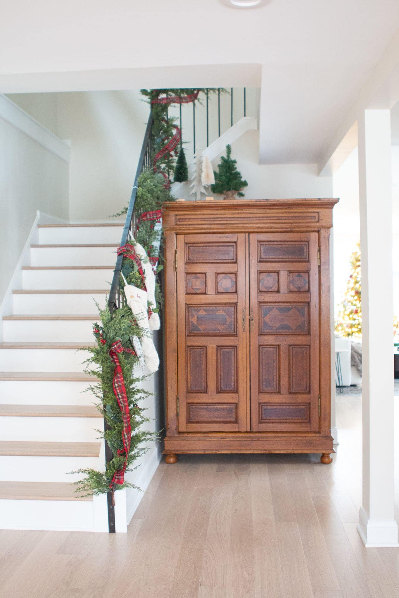 Our staircase transformed for christmas