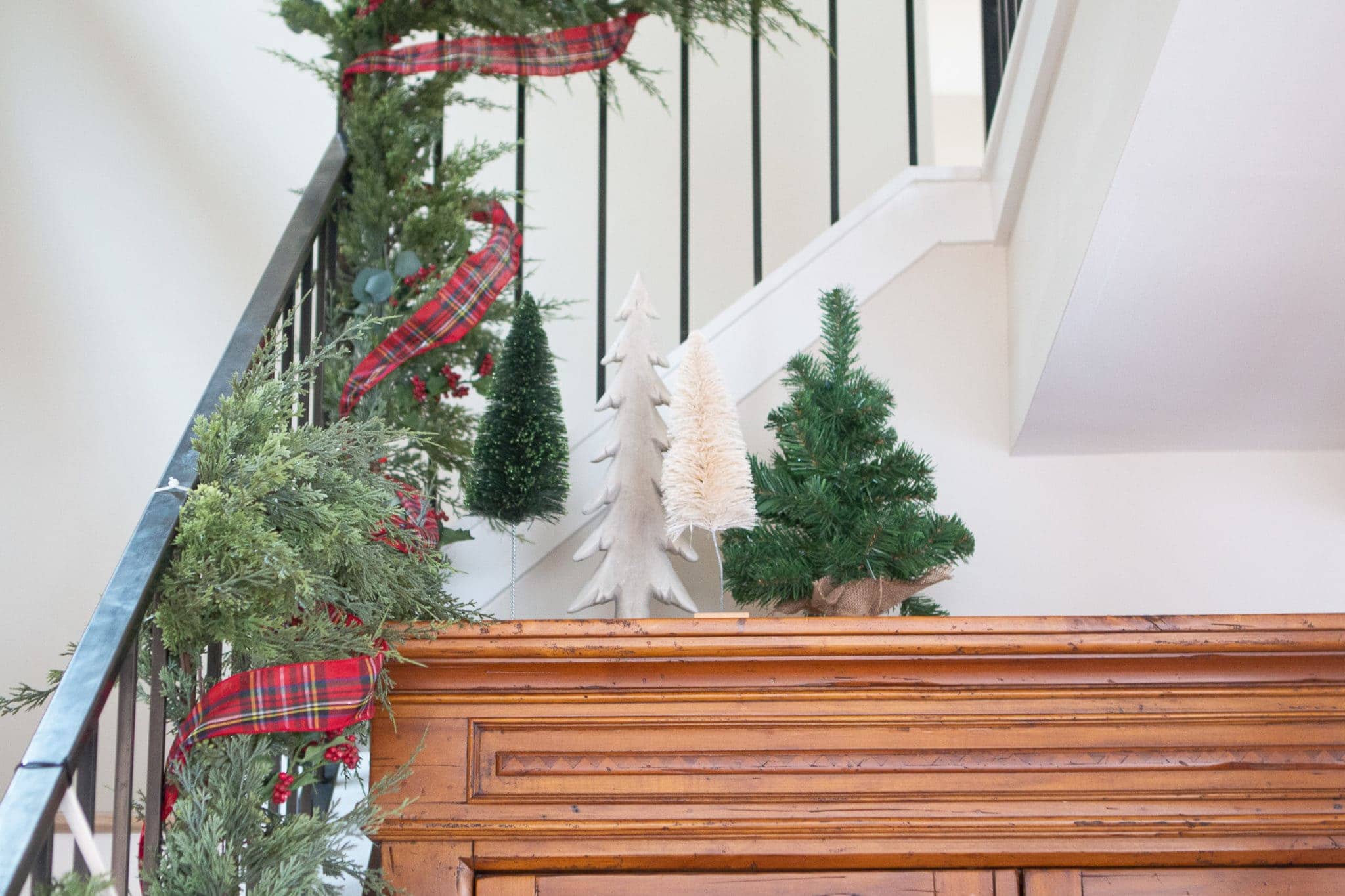 Adding Christmas trees to the top of a hutch