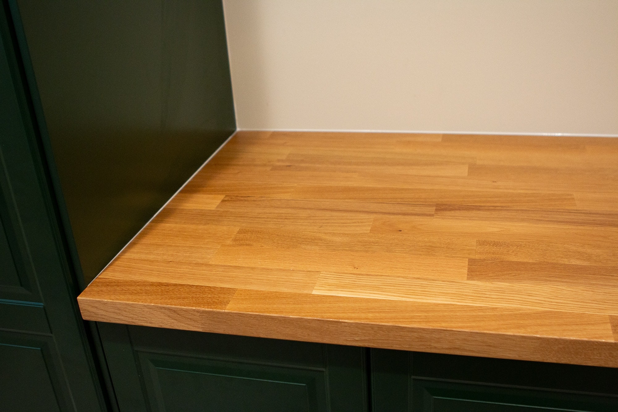 Caulking butcher block countertop