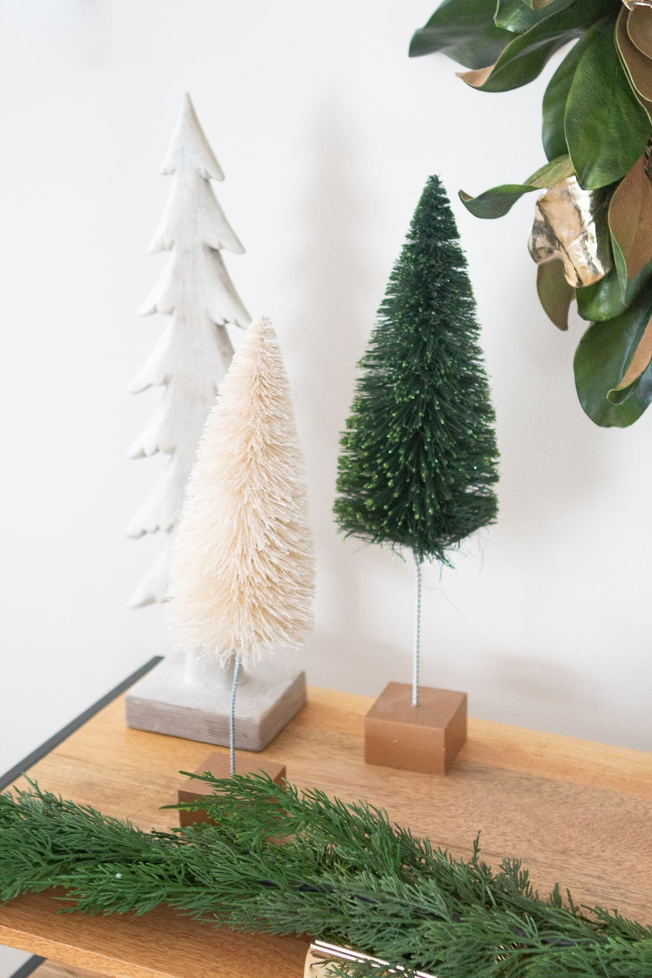 Group holiday decor in threes