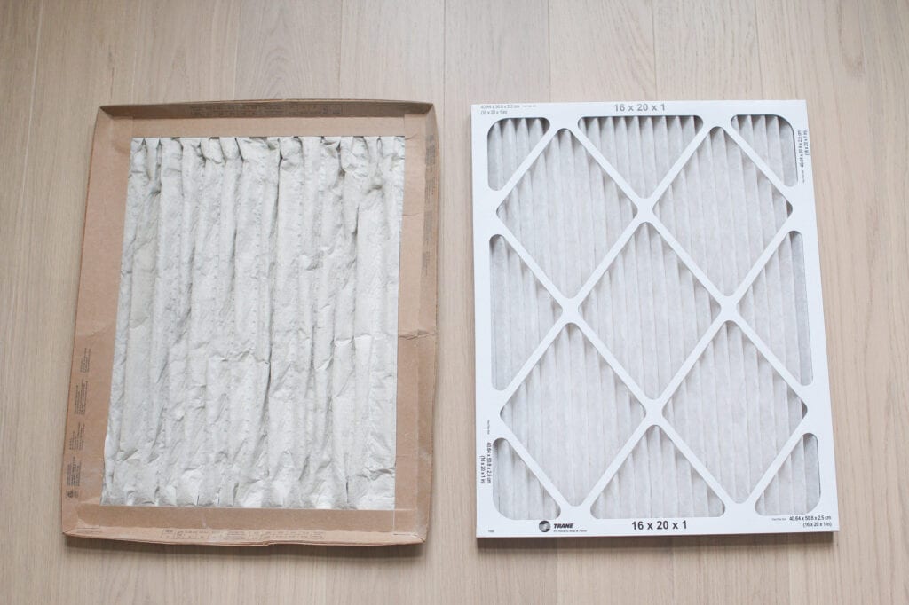 Before and after air filter